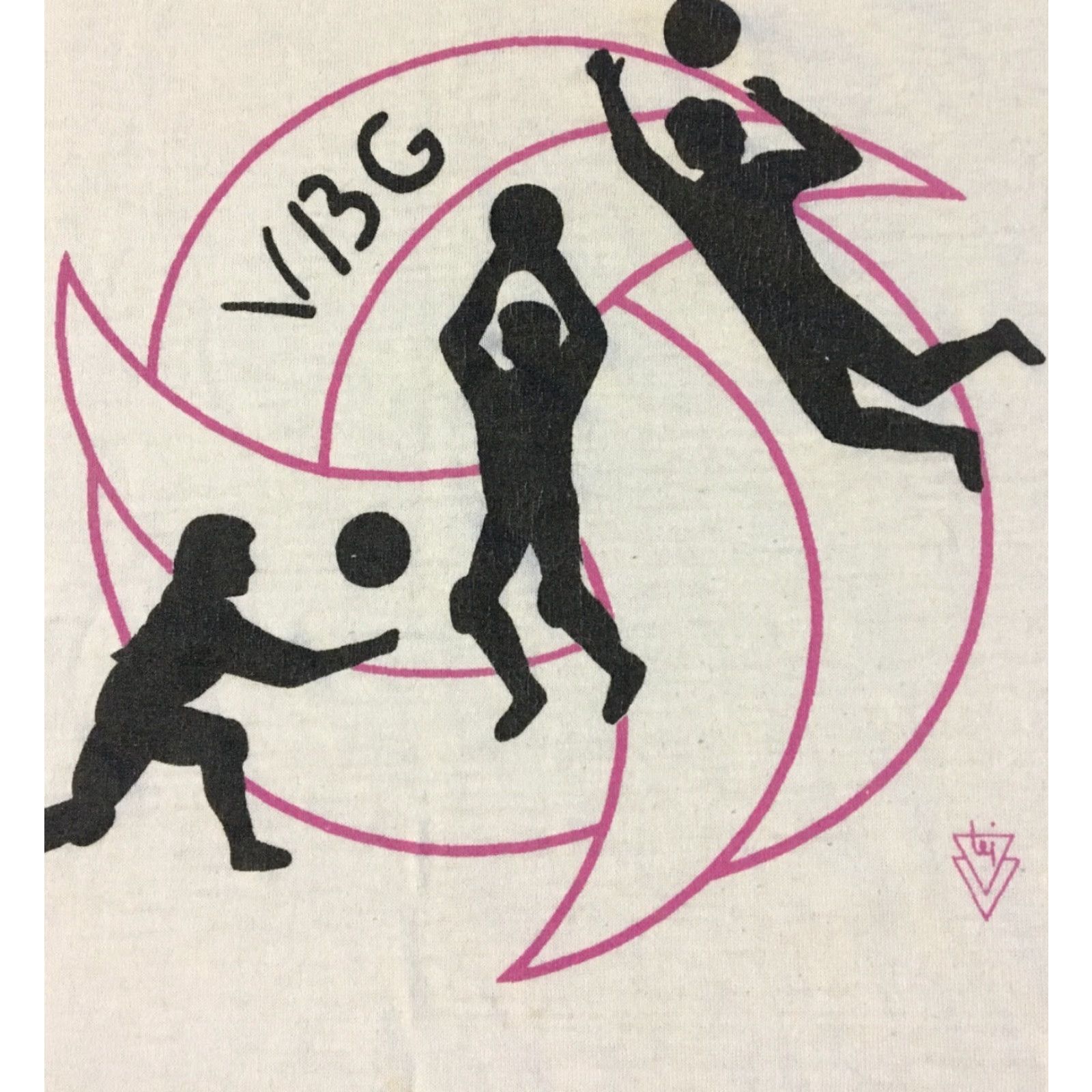 Jerzees VINTAGE 90s Volleyball Shirt XL JERZEES White USA Single Stitch Distressed Grunge Sports 80s 90s College High School Athletic Pe Track & Field Mens Size US XL / EU 56 / 4 - 2 Thumbnail