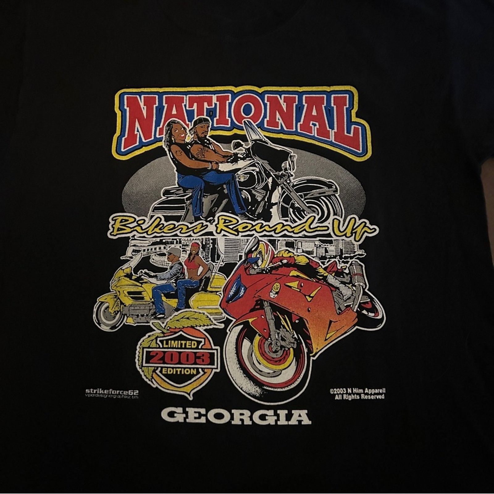 Vintage Y2K African-American Bikers Motorcycle Club Graphic T-Shirt Size M / US 6-8 / IT 42-44 - 9 Thumbnail