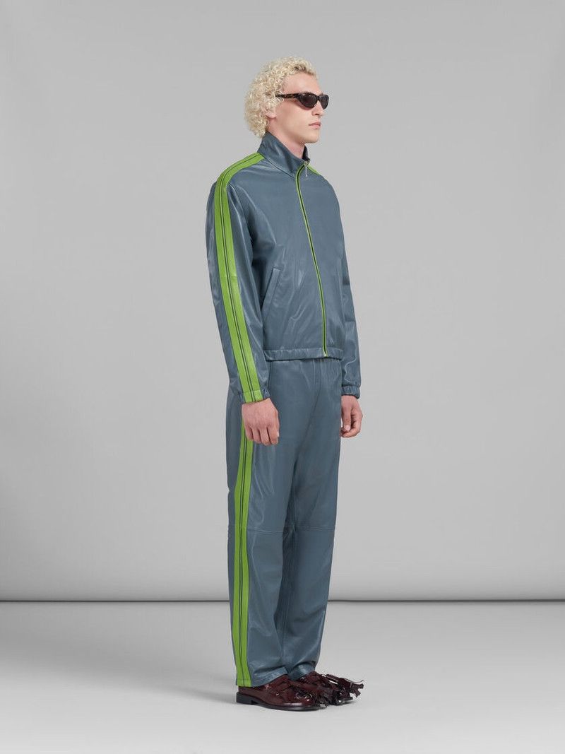 Marni o1w1db11125 Teal Nappa Leather Track Pant in Blue Size US 34 / EU 50 - 5 Thumbnail