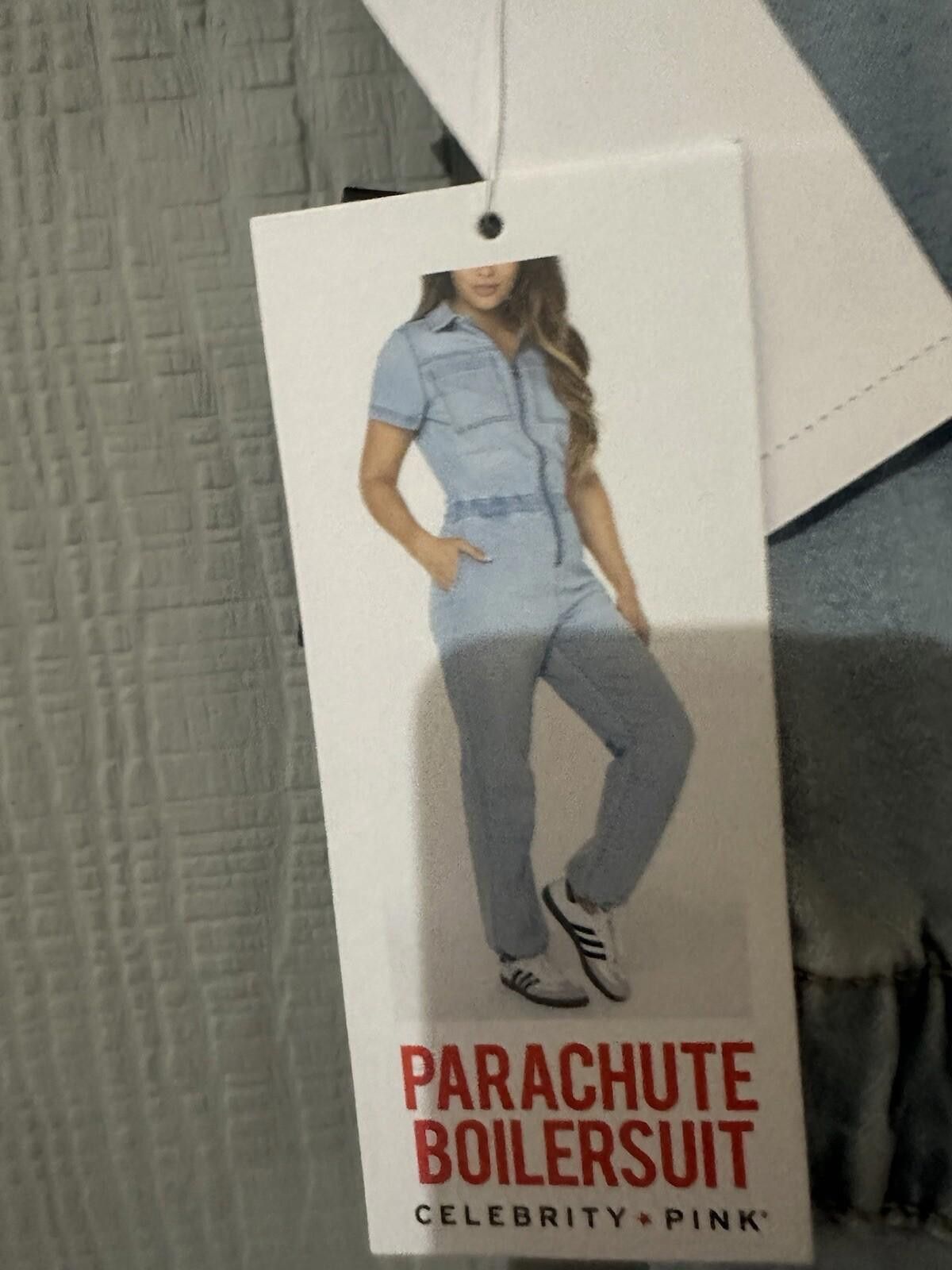 Designer Celebrity Pink Blue Denim Jumpsuit Boilersuit Size M Medium Size 32" / US 10 / IT 46 - 9 Thumbnail