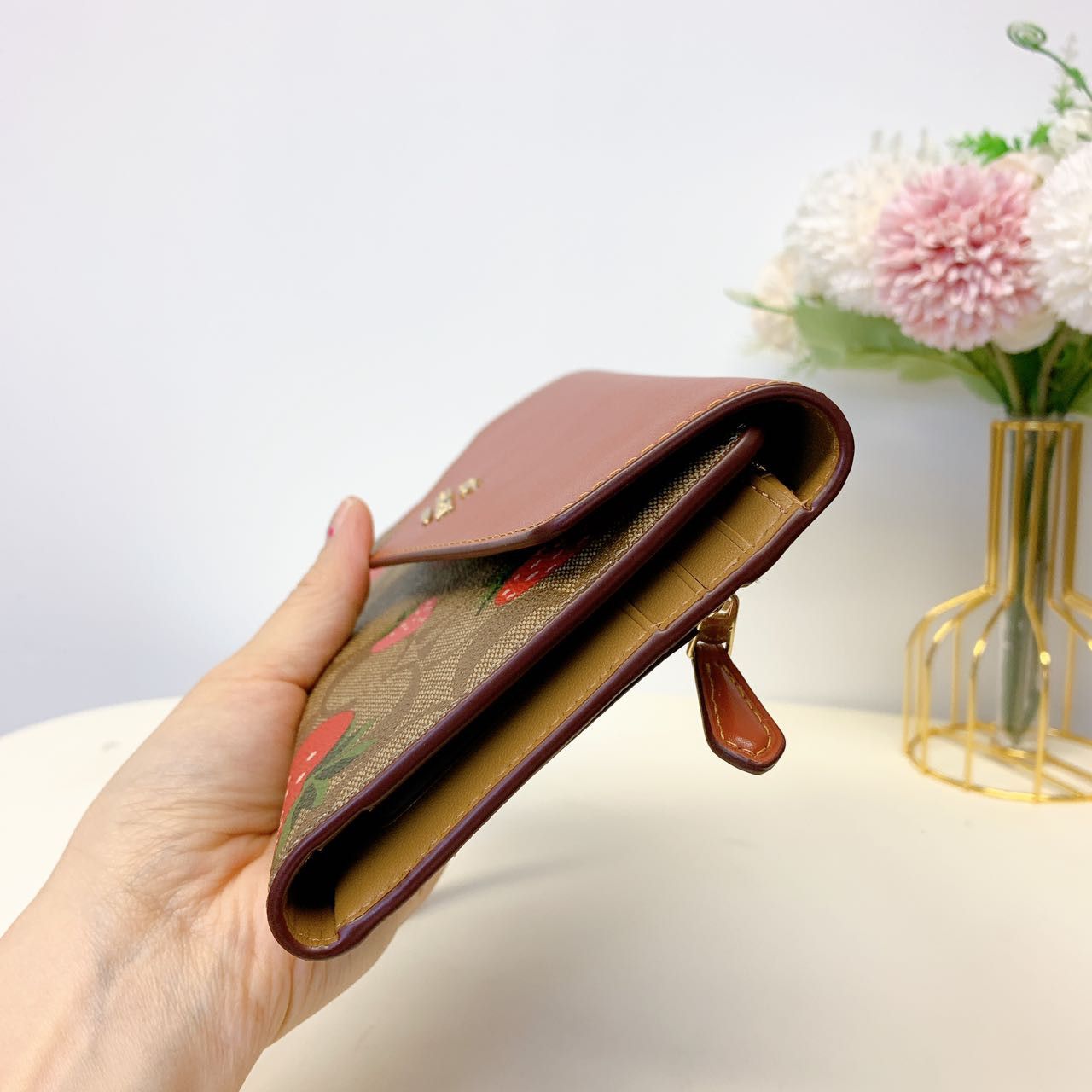 Coach Coach CH524 Travel Envelope Wallet In Signature IN Khaki Size ONE SIZE - 3 Thumbnail