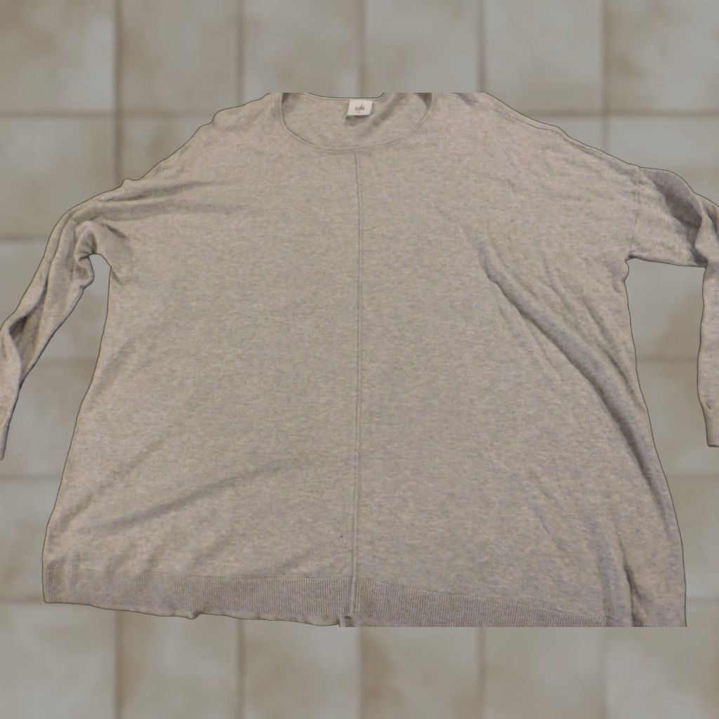 Vintage cabi Sweater Pullover Crew Neck Long Sleeve Gray M Regular Women Stretch Embroidered Knit Cotton Vintage? No Size M / US 6-8 / IT 42-44 - 1 Thumbnail