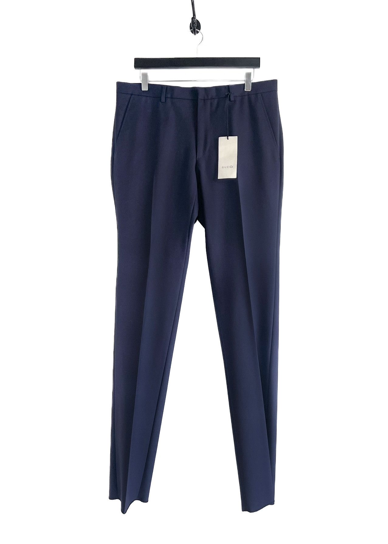 Gucci Navy Blue Wool Blend Classic Trousers