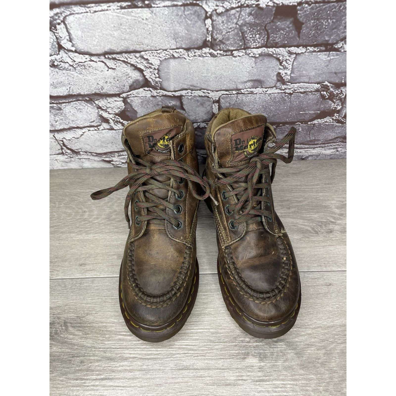 Dr. Martens VTG Dr Doc Martens Brown Leather Lace Up Boots Unisex Sz 4UK Size US 5 / IT 35 - 20 Thumbnail