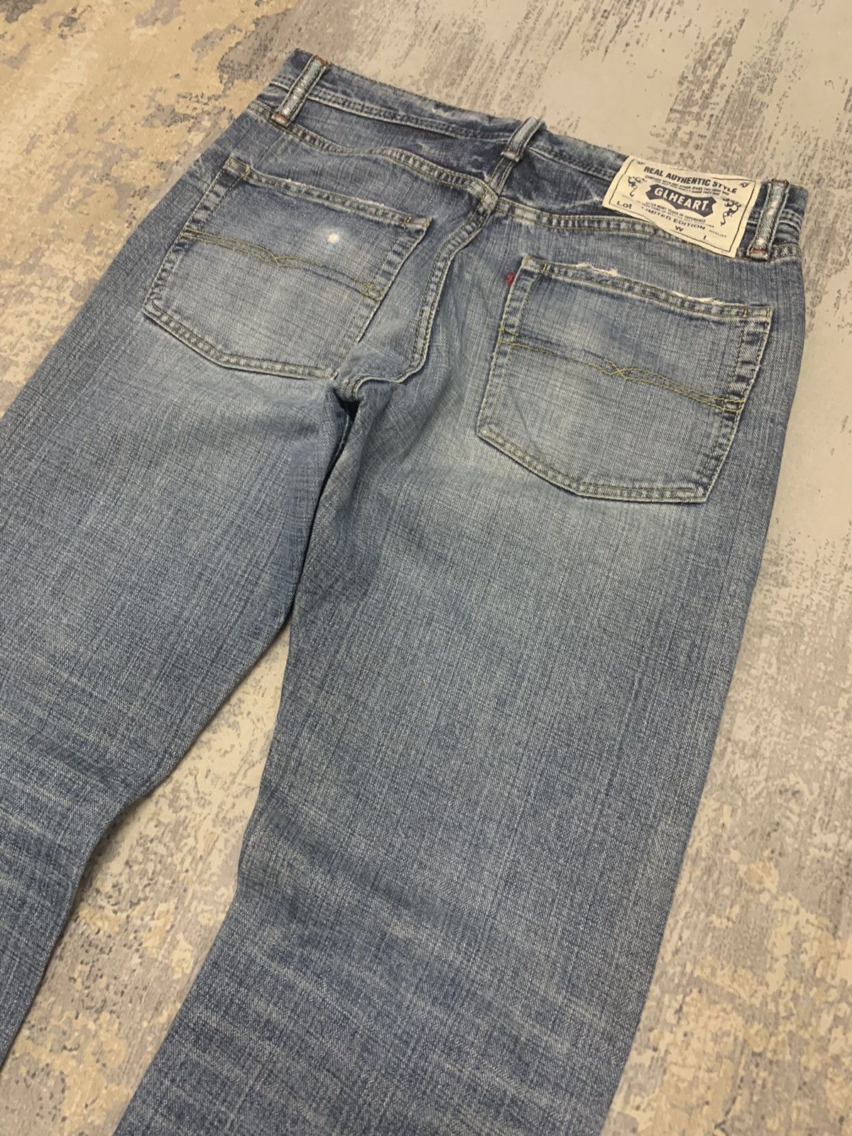 Japanese Brand Vintage Distressed GLHEART Light Wash Baggy J Size US 31 - 11 Thumbnail