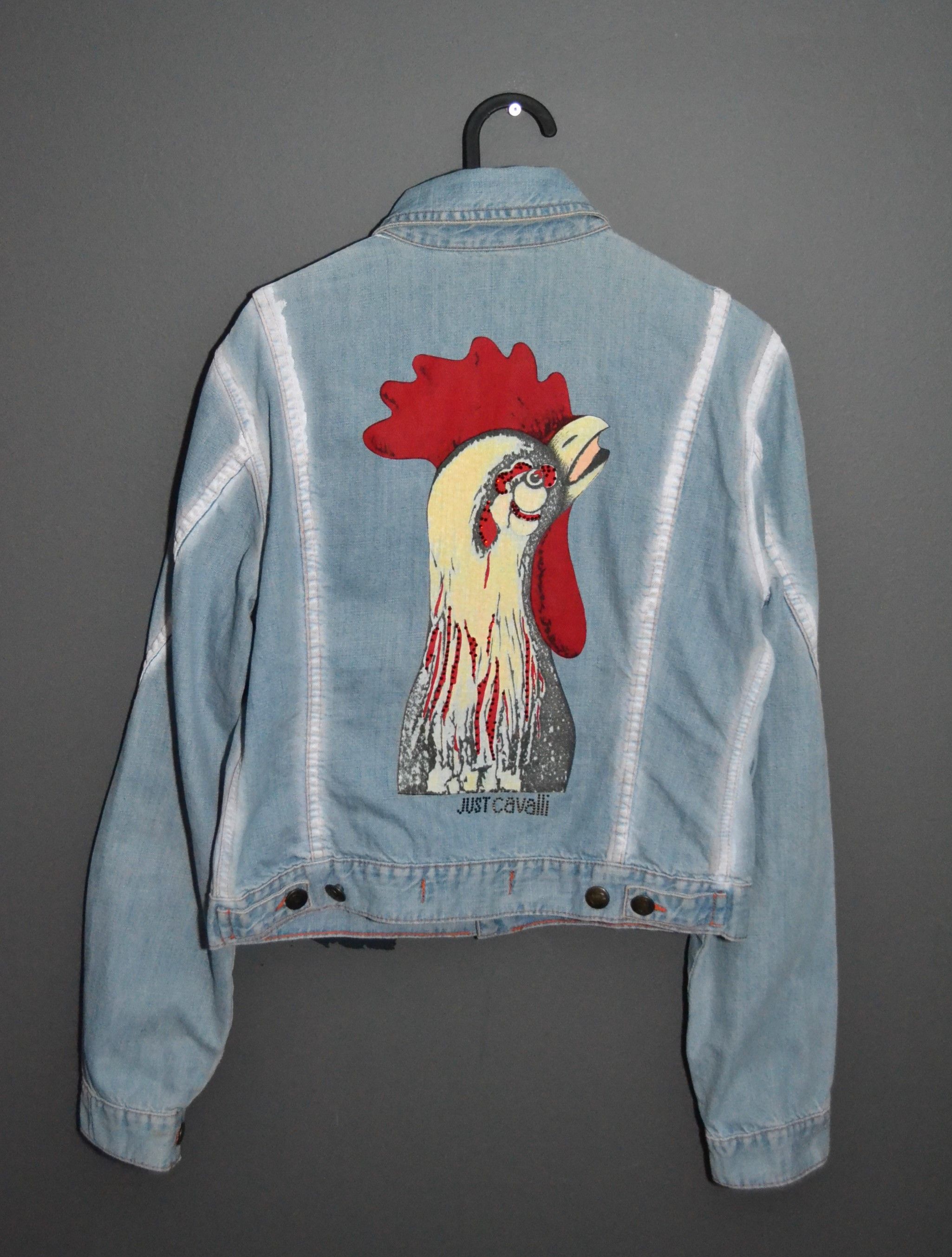 Just Cavalli Just Cavalli Vintage Jacket Rooster Print Bleached Denim S Size S / US 4 / IT 40 - 9 Thumbnail