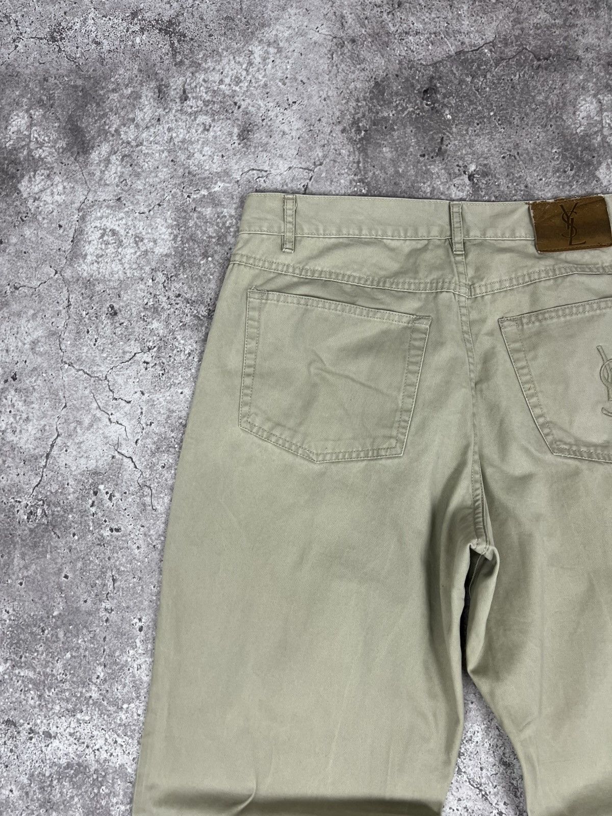 Yves Saint Laurent YSL Yves Saint Laurent Chino Cotton Pants Big Logo Size US 32 / EU 48 - 4 Thumbnail