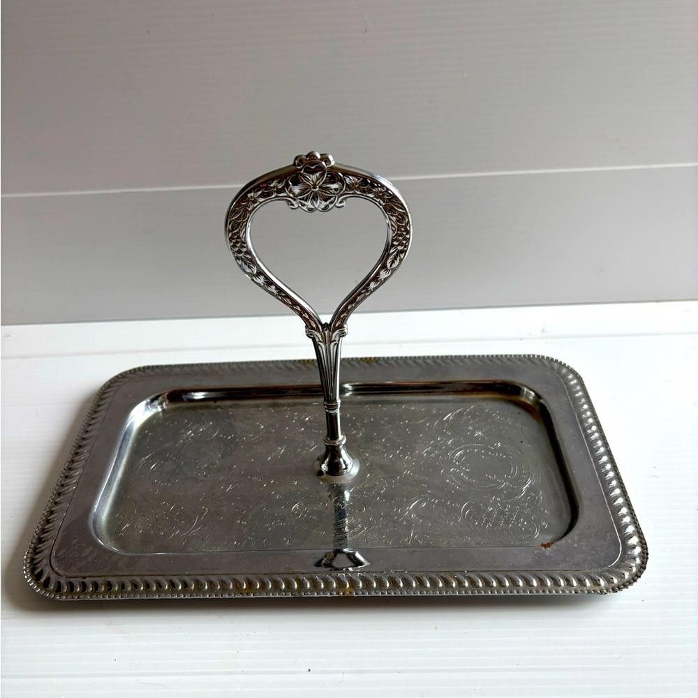 Designer Vintage Chrome Metal Cheese Tray Size ONE SIZE - 1 Thumbnail