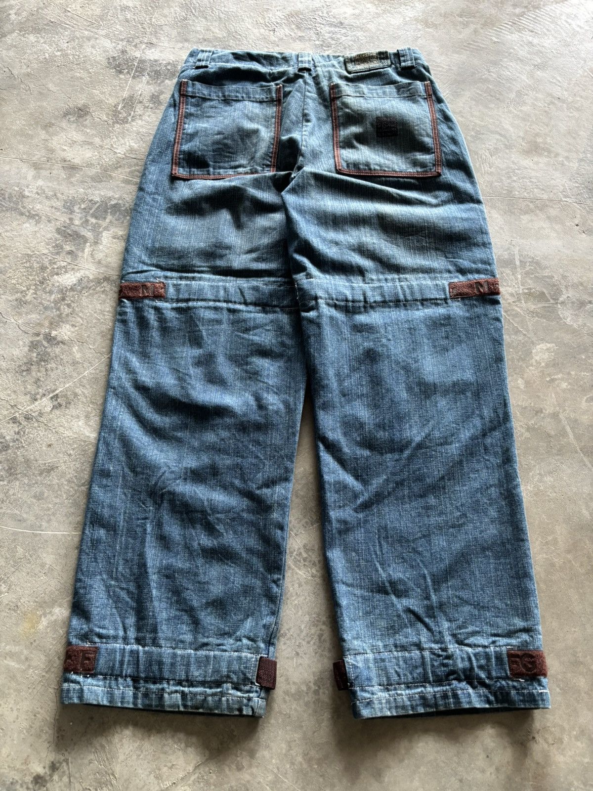 Marithe + Francois Girbaud RARE MFG marithe francois girbaud BAGGY STRAP WIDE LEG JEANS Size US 35 - 18 Thumbnail