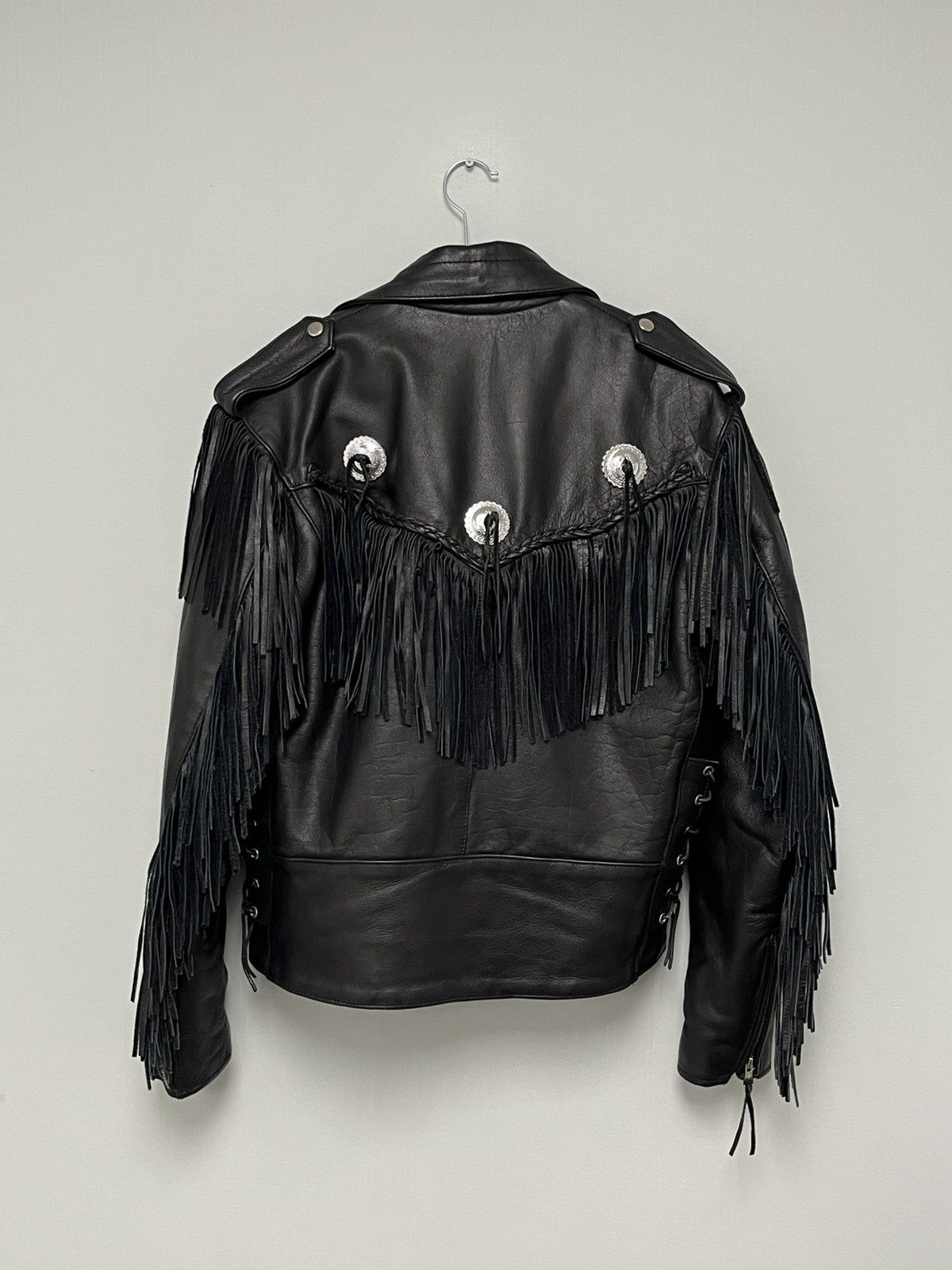 Vintage Fringed Leather Jacket. Size 42 Size L / US 10 / IT 46 - 3 Thumbnail