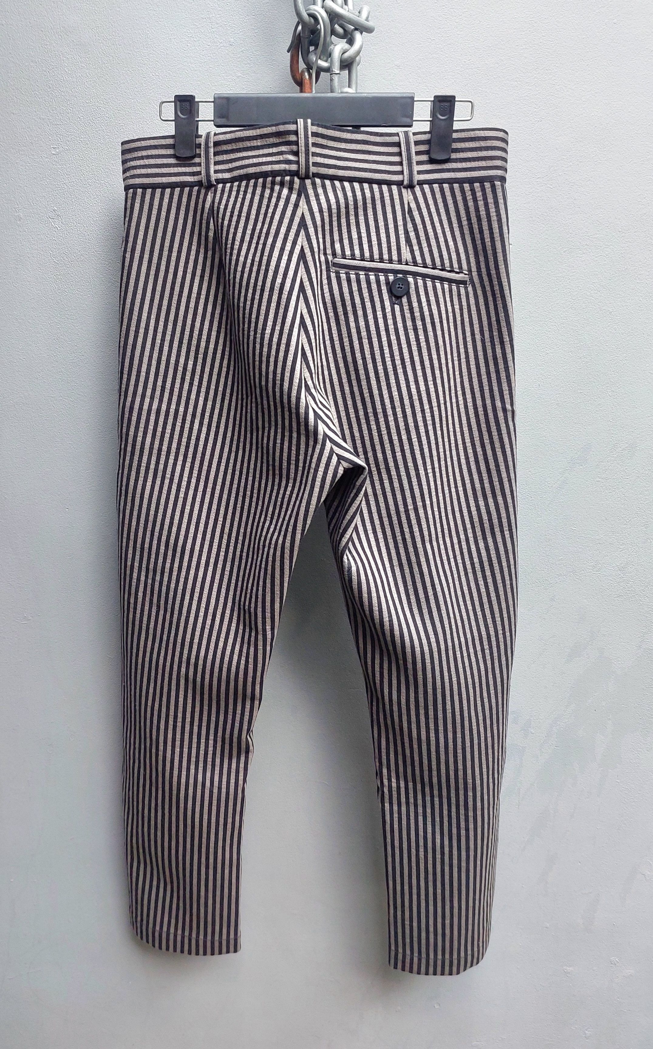 Ann Demeulemeester Ann Demeulemeester Striped Slim Pants with Buttoned Hem Size US 32 / EU 48 - 10 Thumbnail