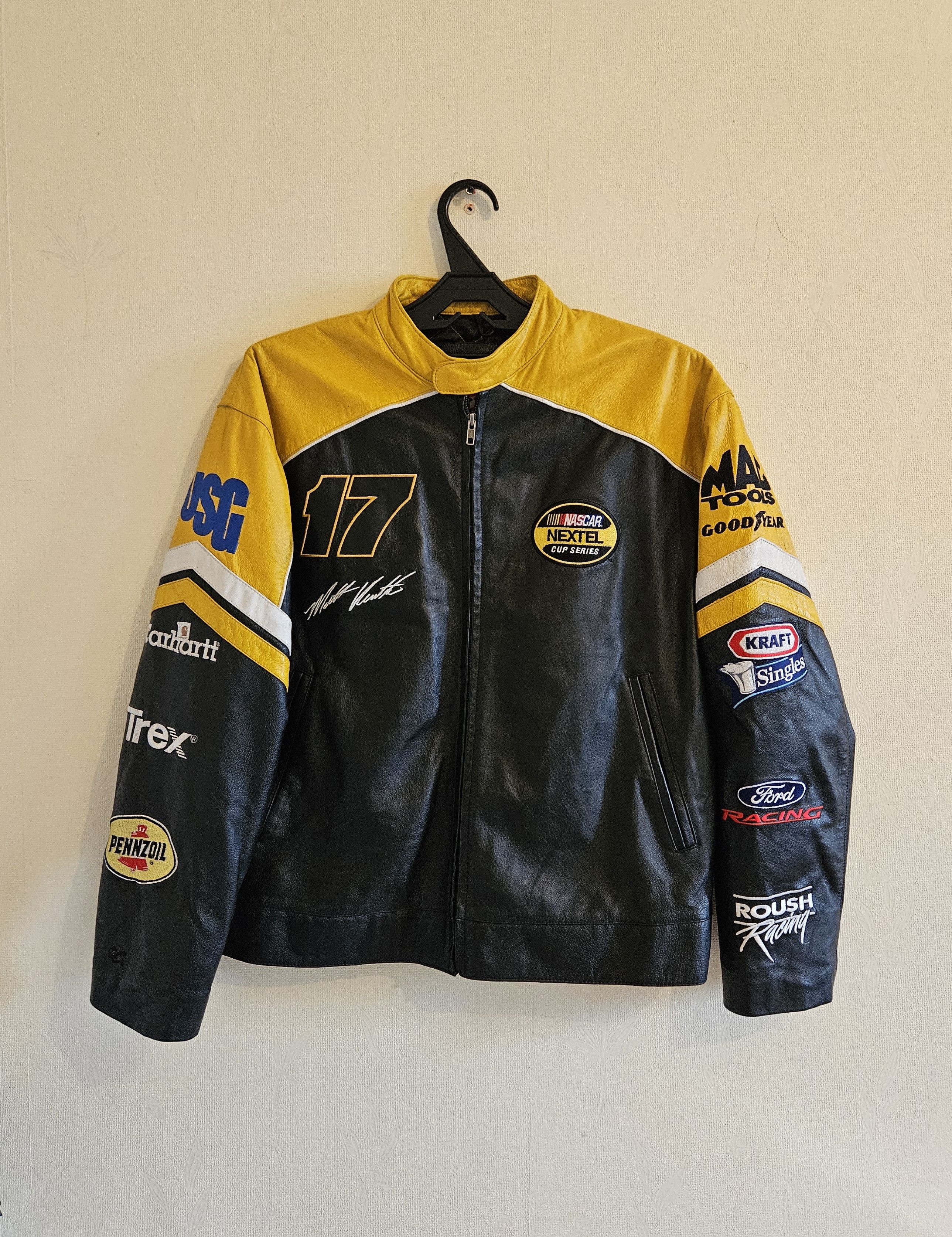 image of Carhartt x Genuine Leather Wilsons Leather Jacket Racing in Black, Men's (Size Small)