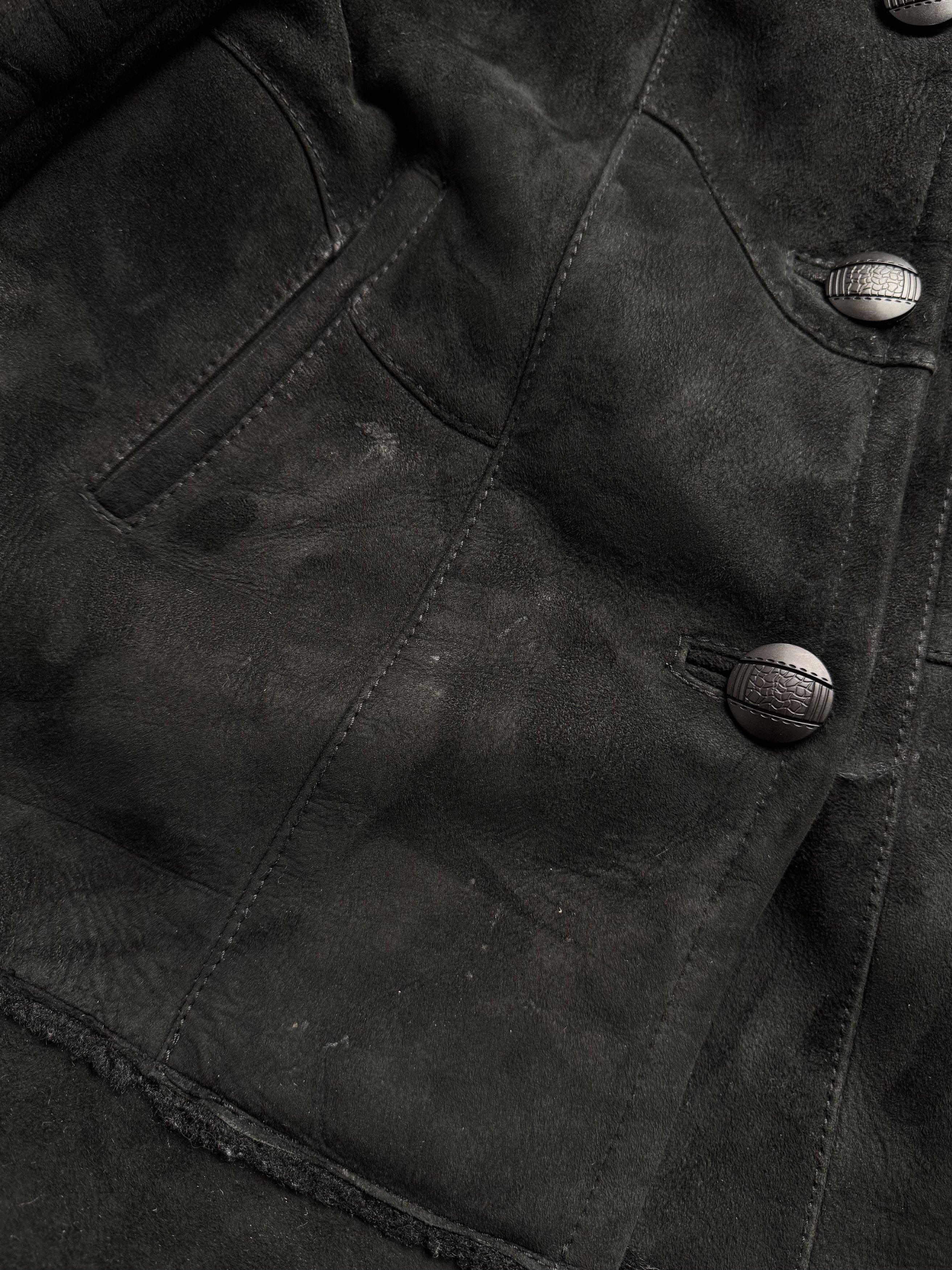 Vintage Vintage Genuine Shearling Sheepskin Coat Black Hooded Jacket Size L / US 10 / IT 46 - 7 Thumbnail