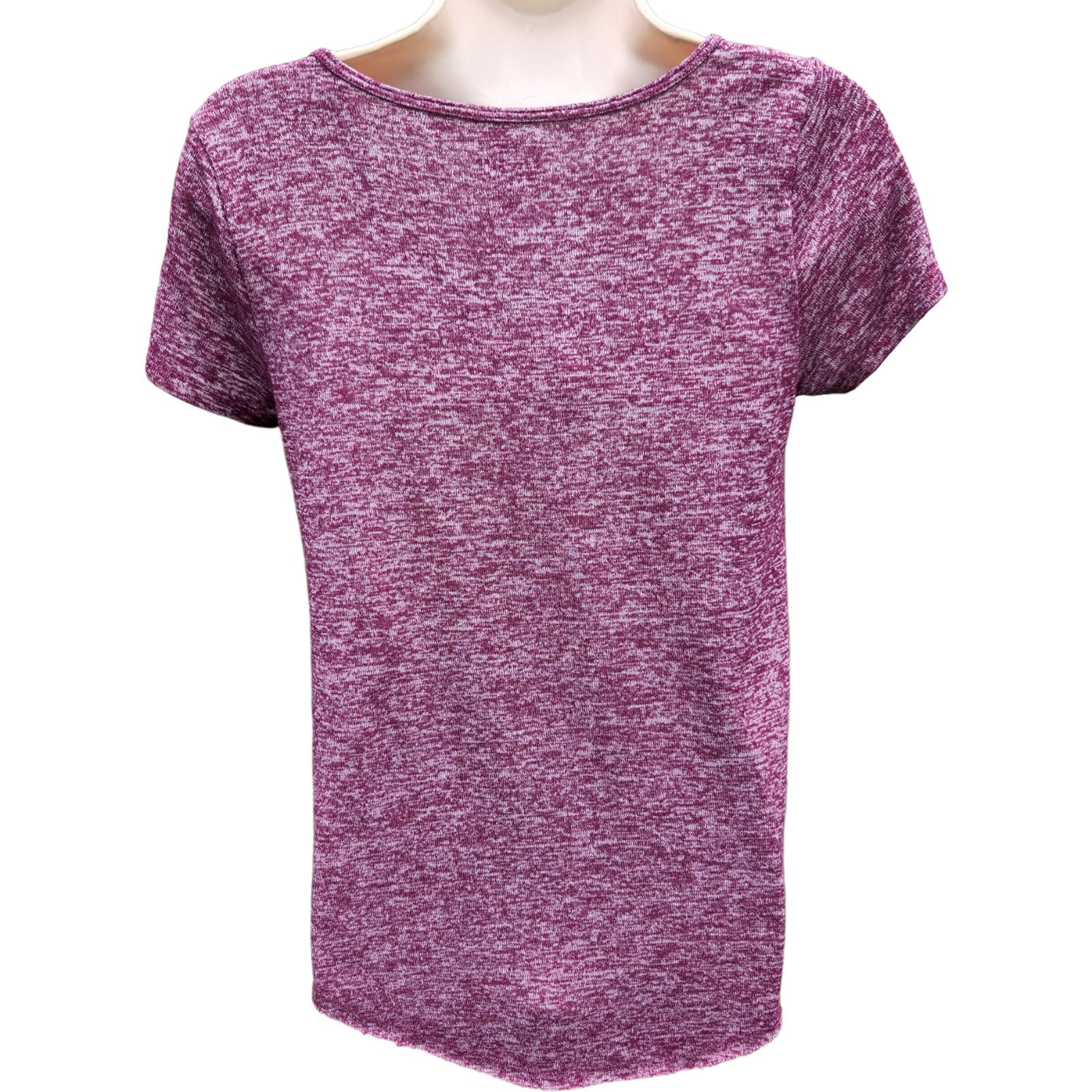 Hollister Hollister Women's Maroon Marbel V-Neck Short Sleeve Size XS Size XS / US 0-2 / IT 36-38 - 6 Thumbnail