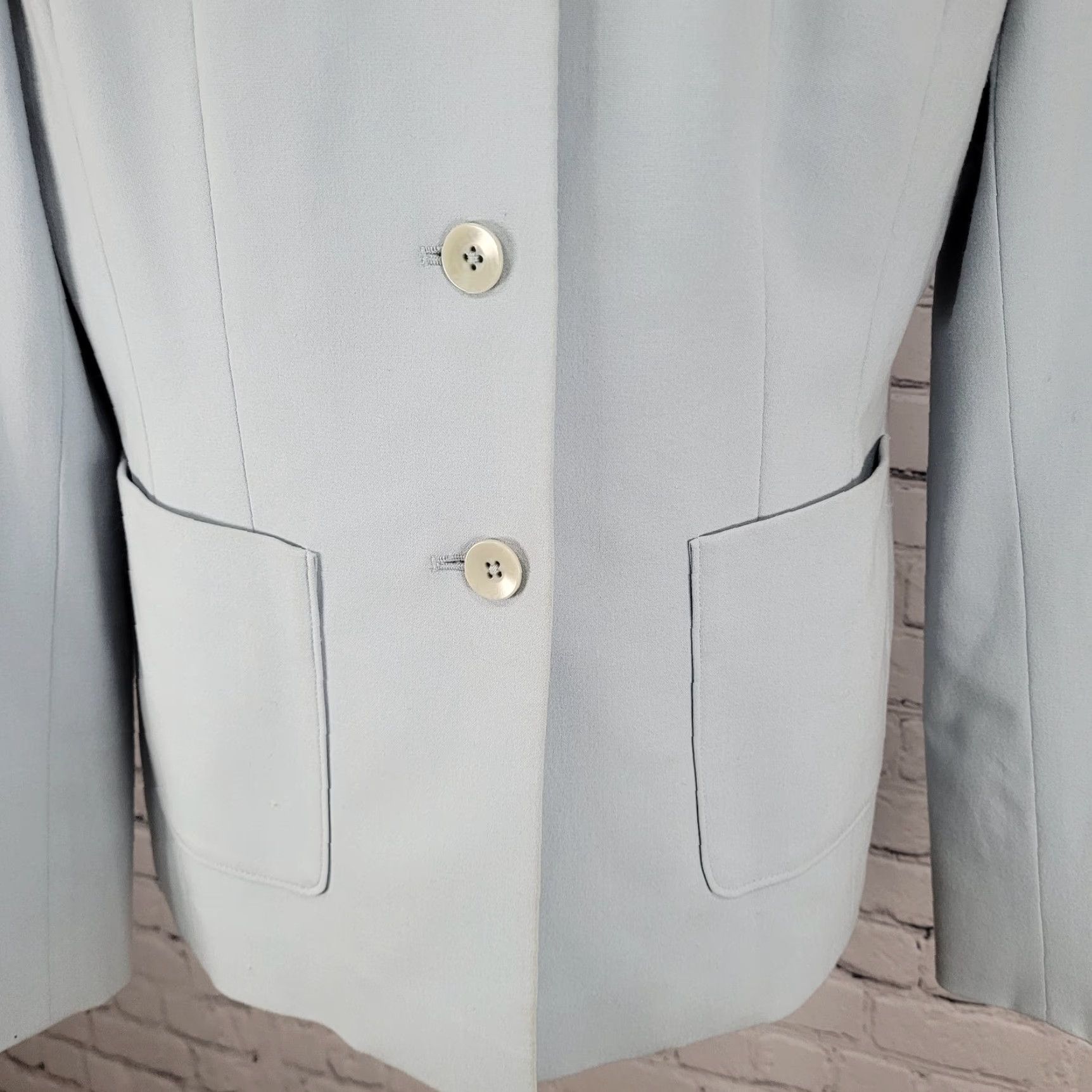 Vintage Caslon Blazer 8 Blue 3 Button Notch Inner Pocket Lined Stretch Jacket Size M / US 6-8 / IT 42-44 - 7 Thumbnail