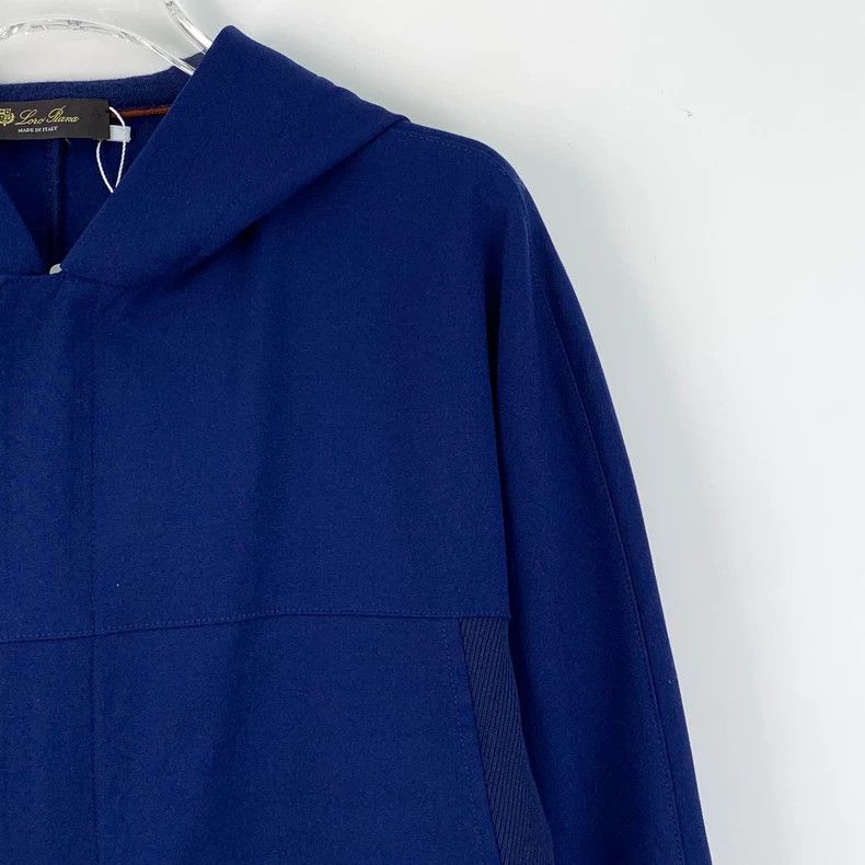 Loro Piana LORO PIANA Dark blue woolen hooded long sleeve jacket coat Size US S / EU 44-46 / 1 - 3 Thumbnail