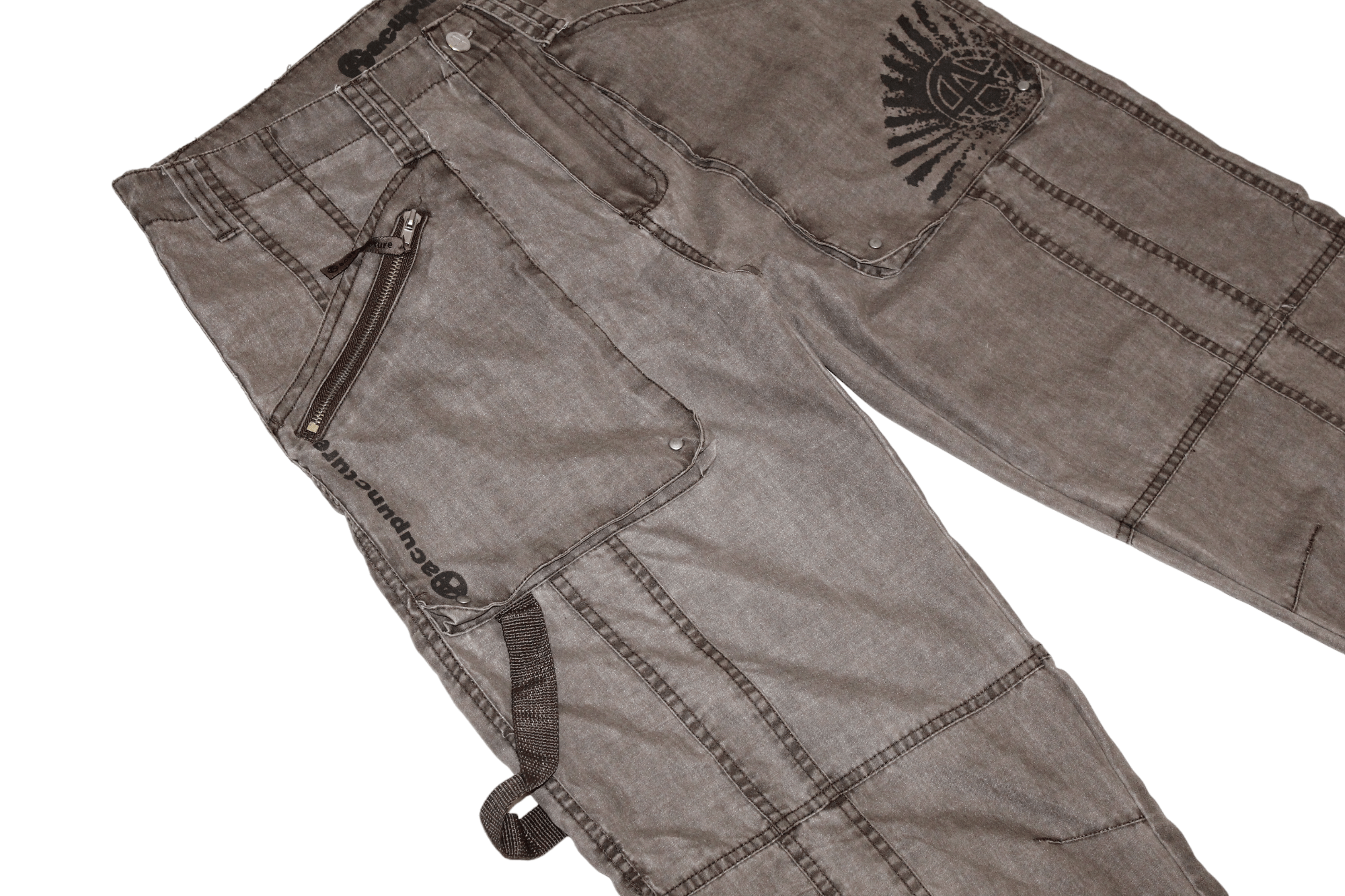 Acupuncture 🔥Acupuncture "Anarchy" Patch Pocket Cargo Parachute Pants Size US 34 / EU 50 - 6 Thumbnail