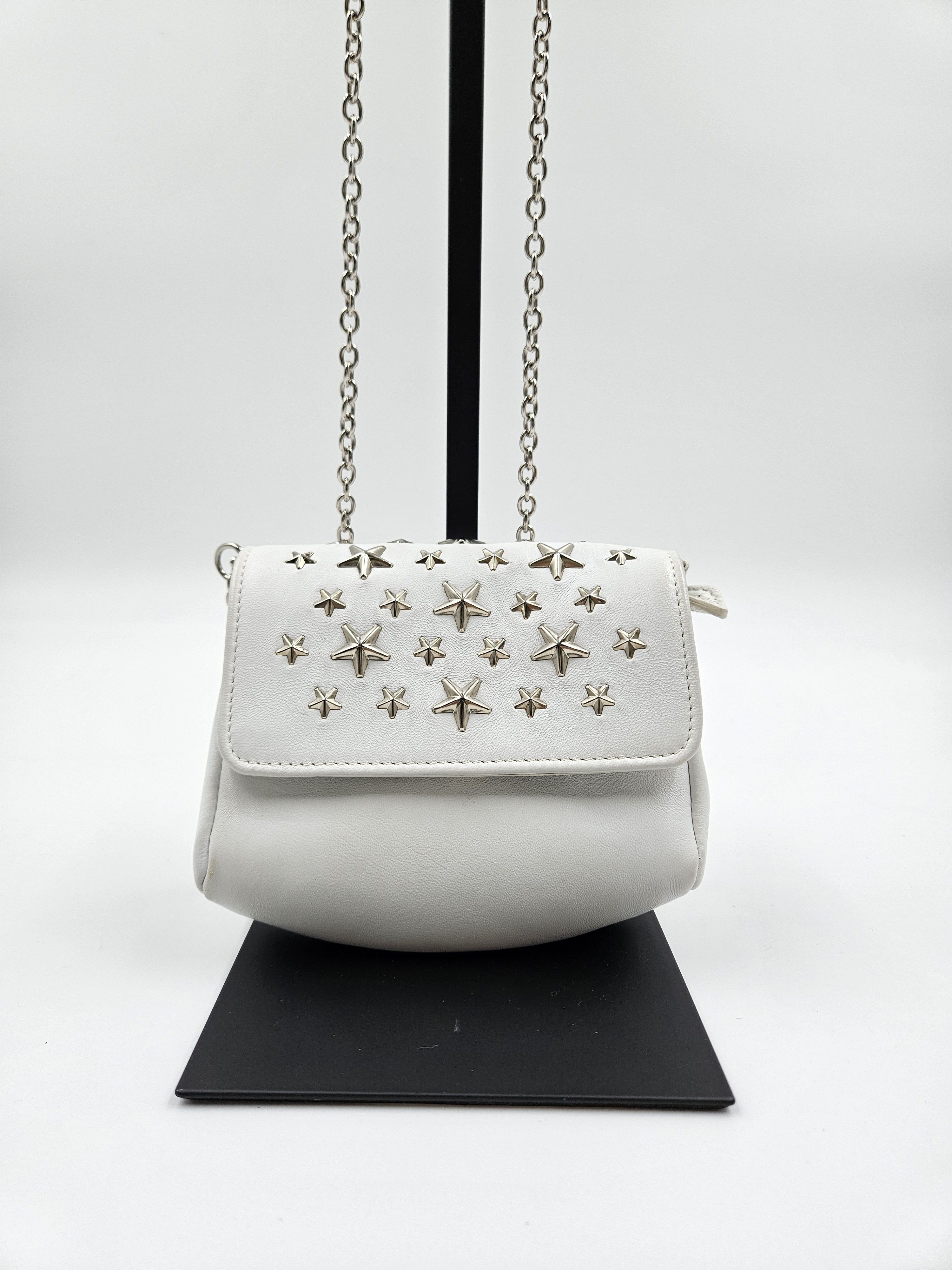 Jimmy Choo White Leather Small Star Studded Crossbody Bag Size ONE SIZE - 1 Thumbnail