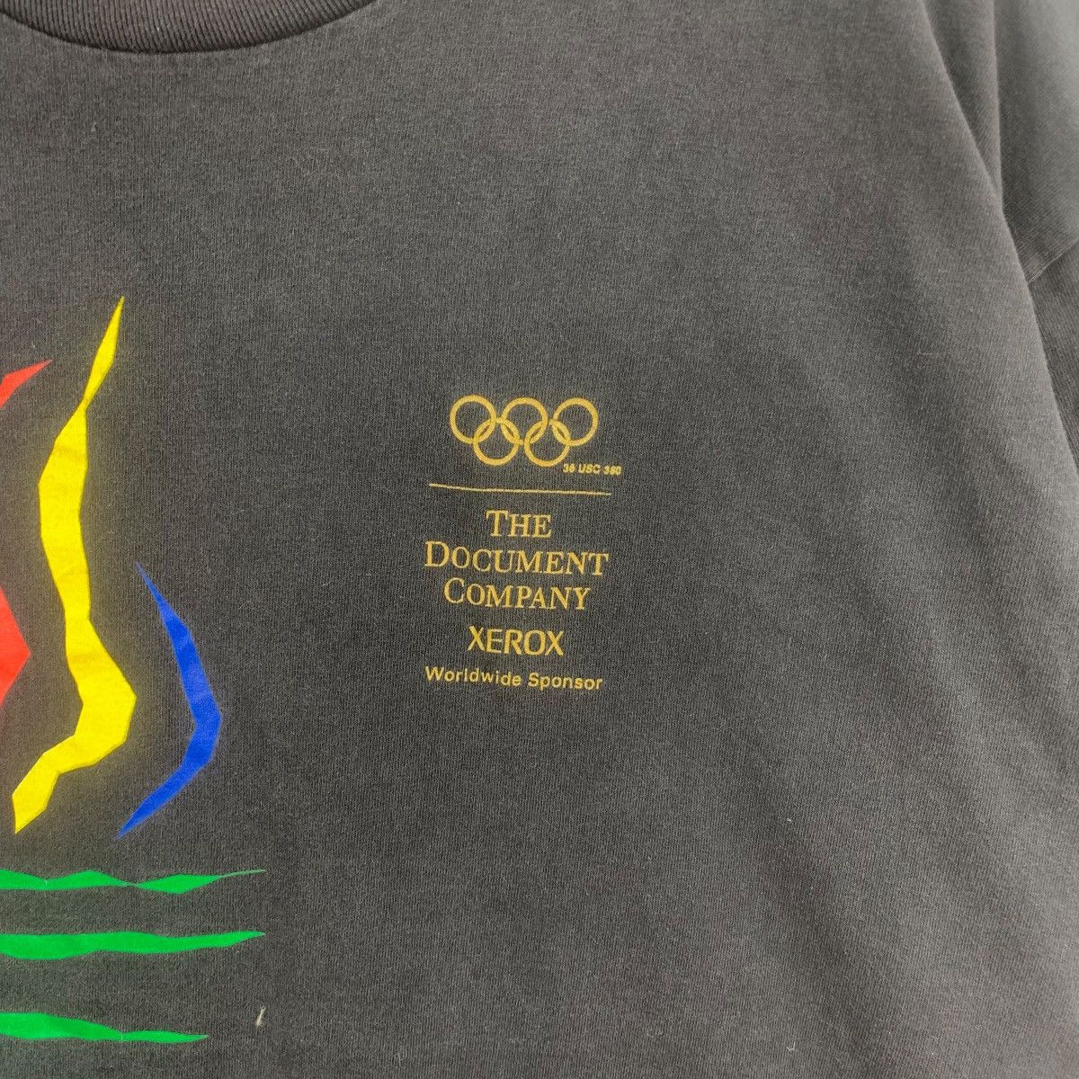 Vintage Vintage 90’ XEROX OLYMPIC SPONSOR Tech Tee Shirt Top Size US XL / EU 56 / 4 - 6 Thumbnail