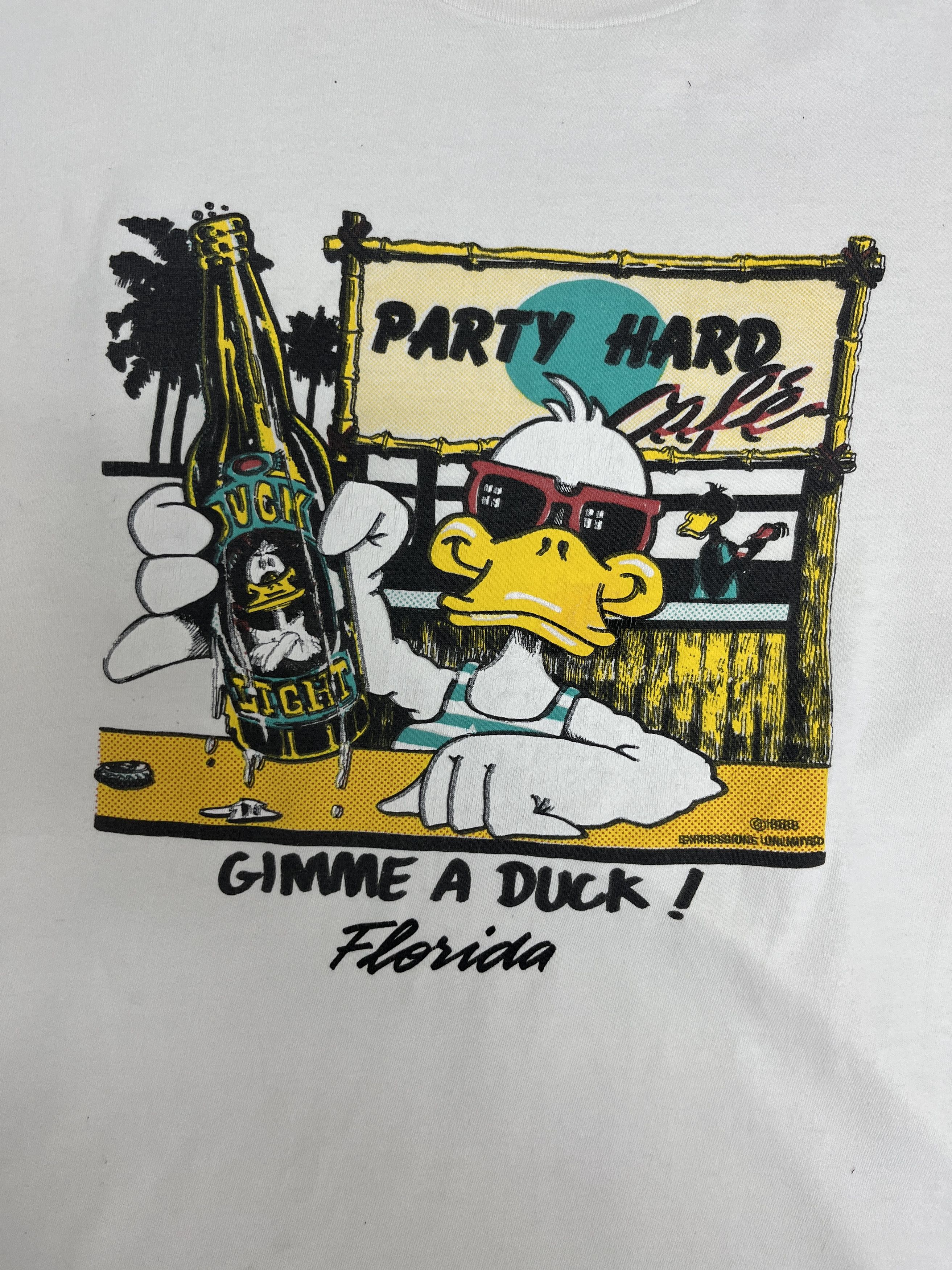 Vintage Gimme A Duck!, Florida Vintage White T-Shirt Tee Size US L / EU 52-54 / 3 - 2 Thumbnail