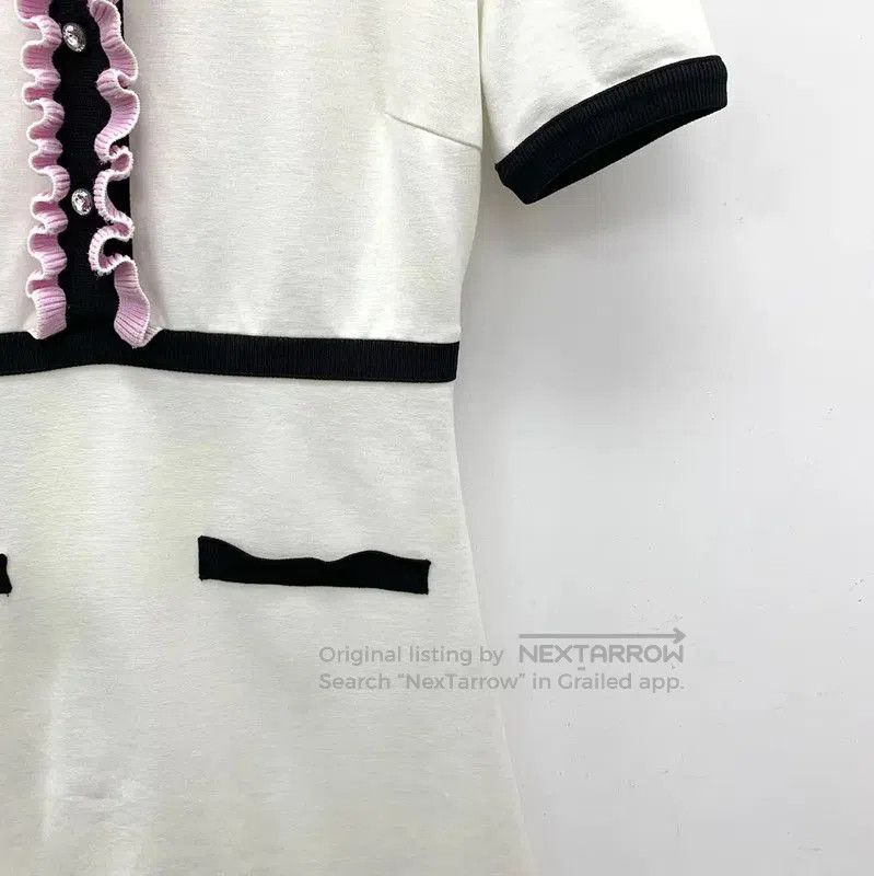 Miu Miu Miu Miu White Cotton Dress with Ruffle Detail . Size S / US 4 / IT 40 - 4 Thumbnail