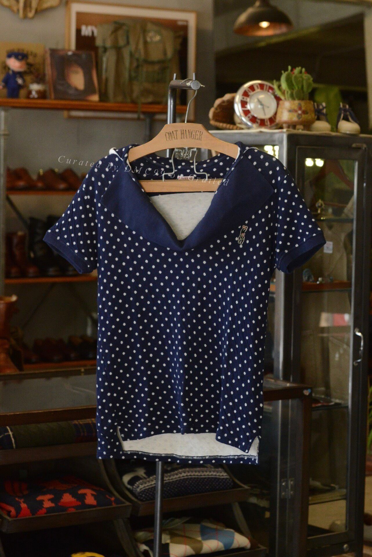 Kapital Kapital Polka Dot Navy Collar Top Size S / US 4 / IT 40 - 1 Thumbnail