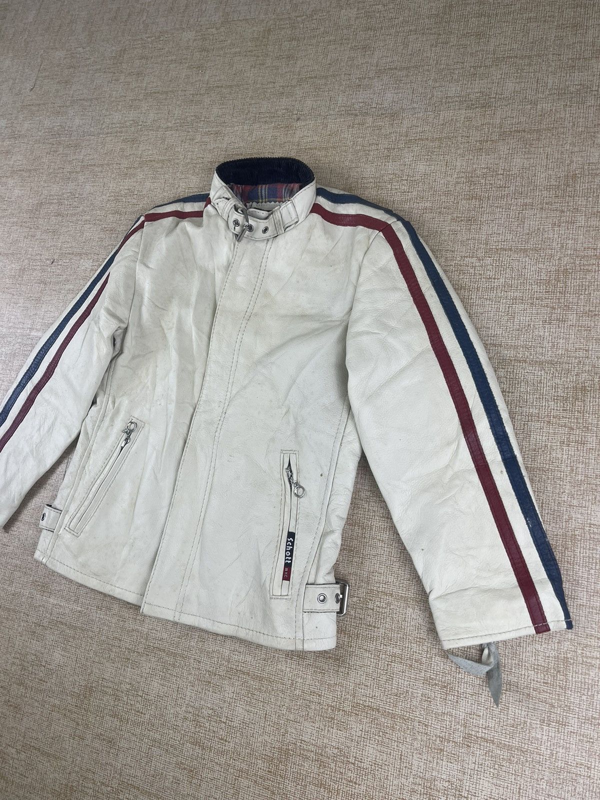 Schott × Vintage VINTAGE SCHOTT NYC Rider Leather Jacket For Kids Size US XXS / EU 40 - 3 Thumbnail