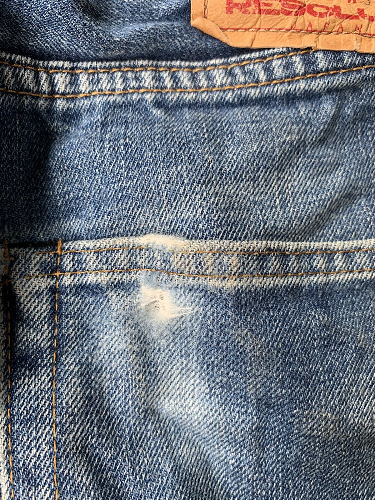 Japanese Brand × RESOLUTE Resolute lot 710 Selvedge Distressed Denim Size US 33 - 16 Thumbnail