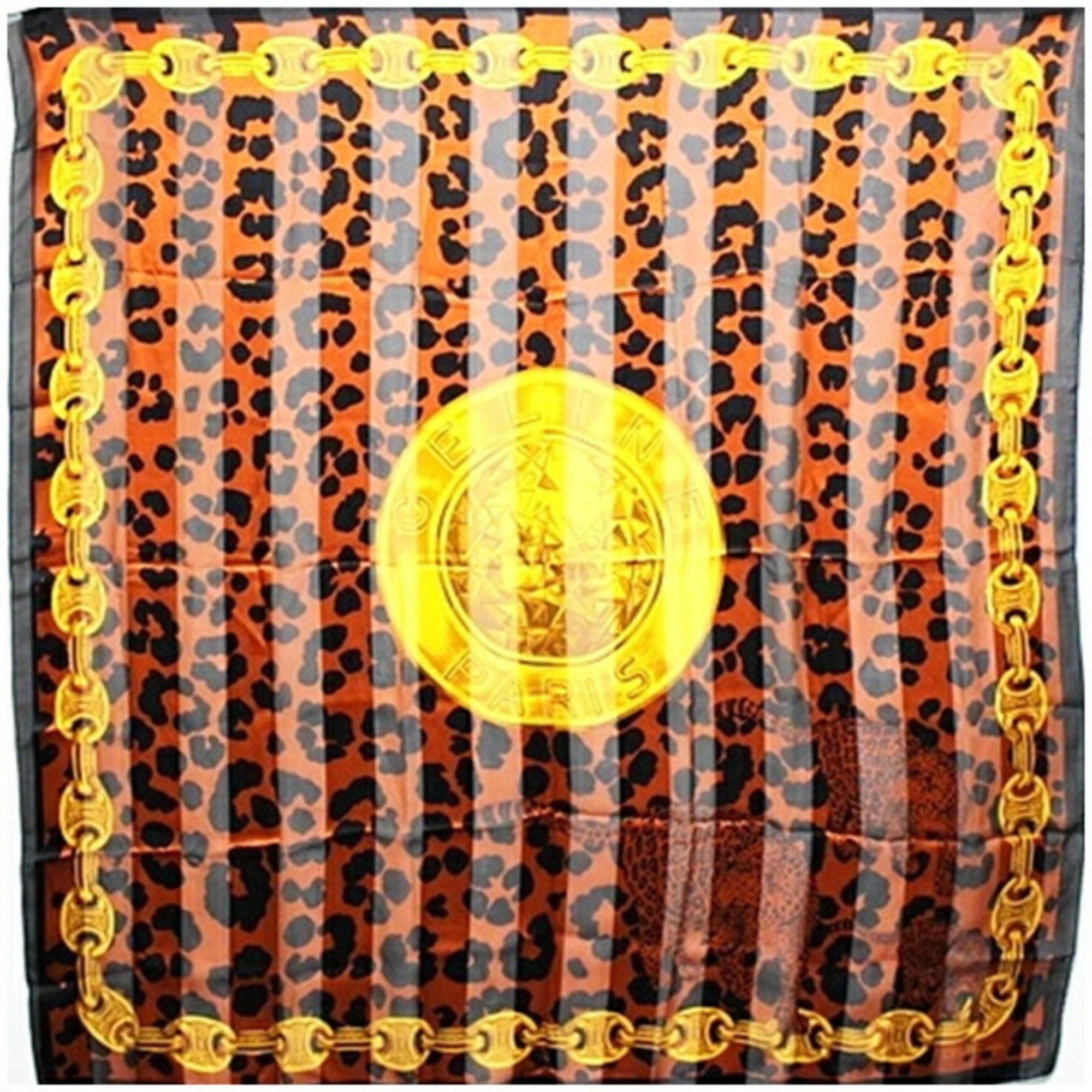 Celine Celine Large Scarf Brown x Black Animal CELINE Women's Size ONE SIZE - 1 Thumbnail