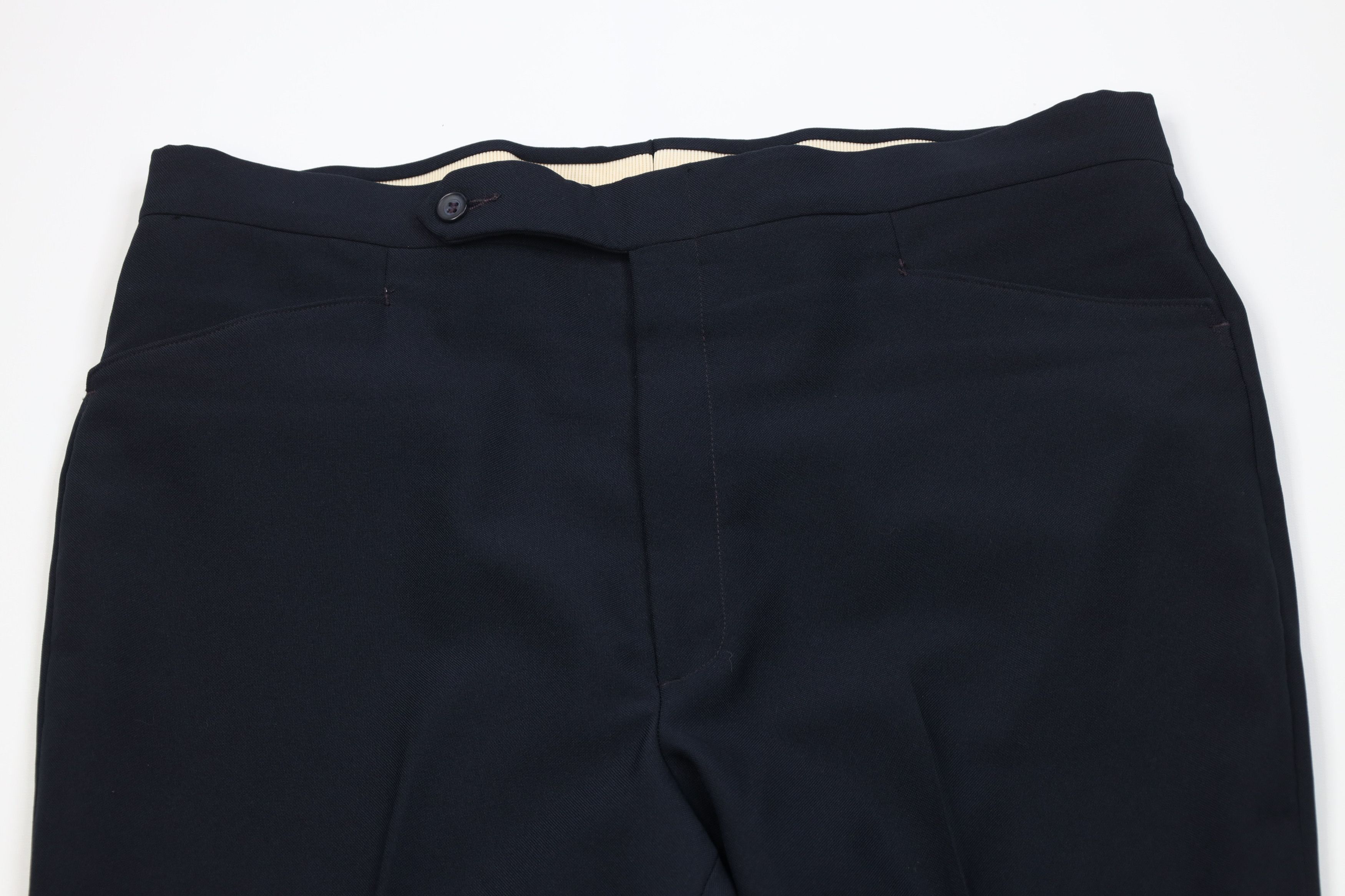 Vintage Vintage 70s Streetwear Flared Wide Leg Chino Pants Navy Blue Size US 38 / EU 54 - 2 Thumbnail