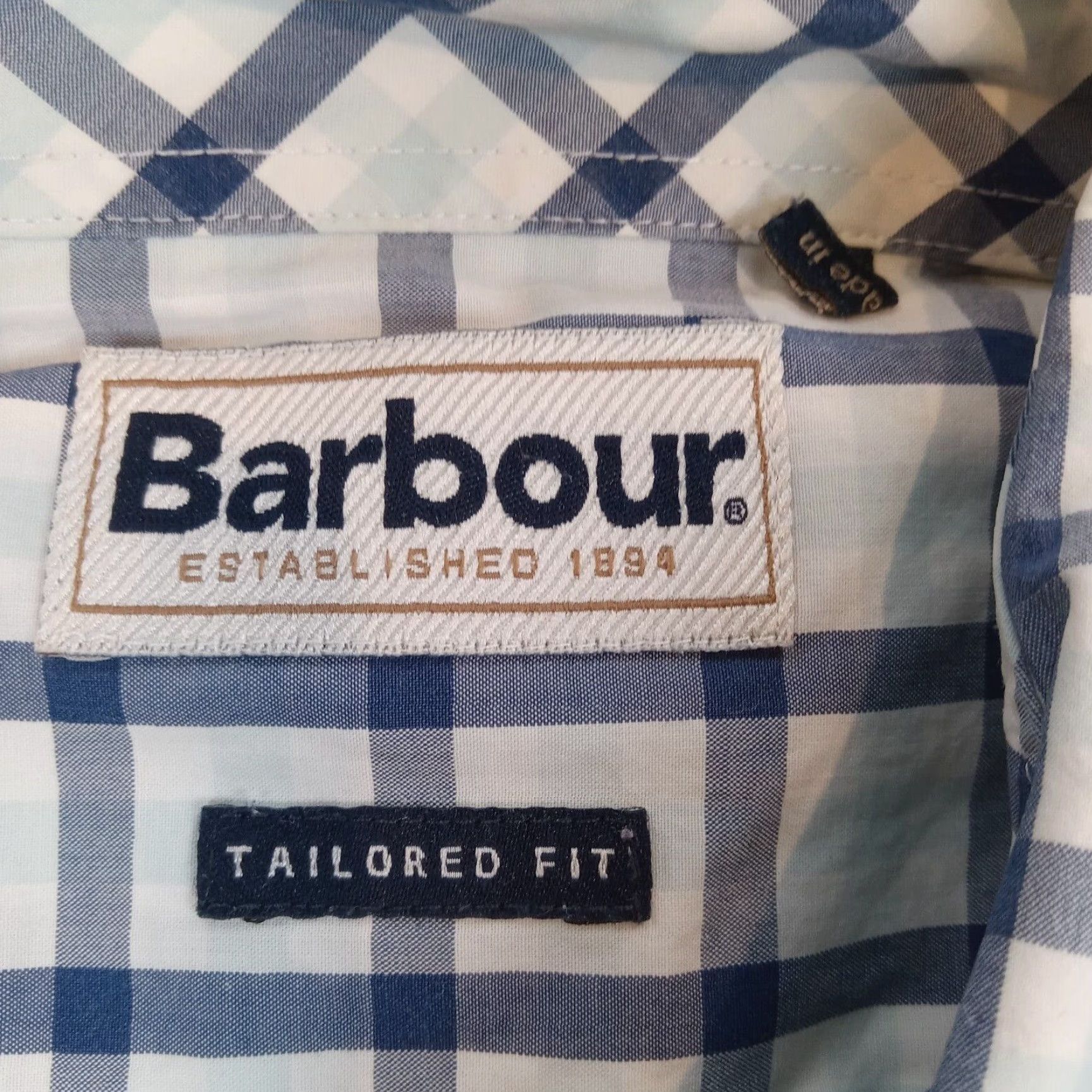 Barbour VINTAGE No (skip) Barbour Shirt Mens M Blue Plaid Button-Up Long Sleeve Tailored Fit Size US M / EU 48-50 / 2 - 5 Thumbnail