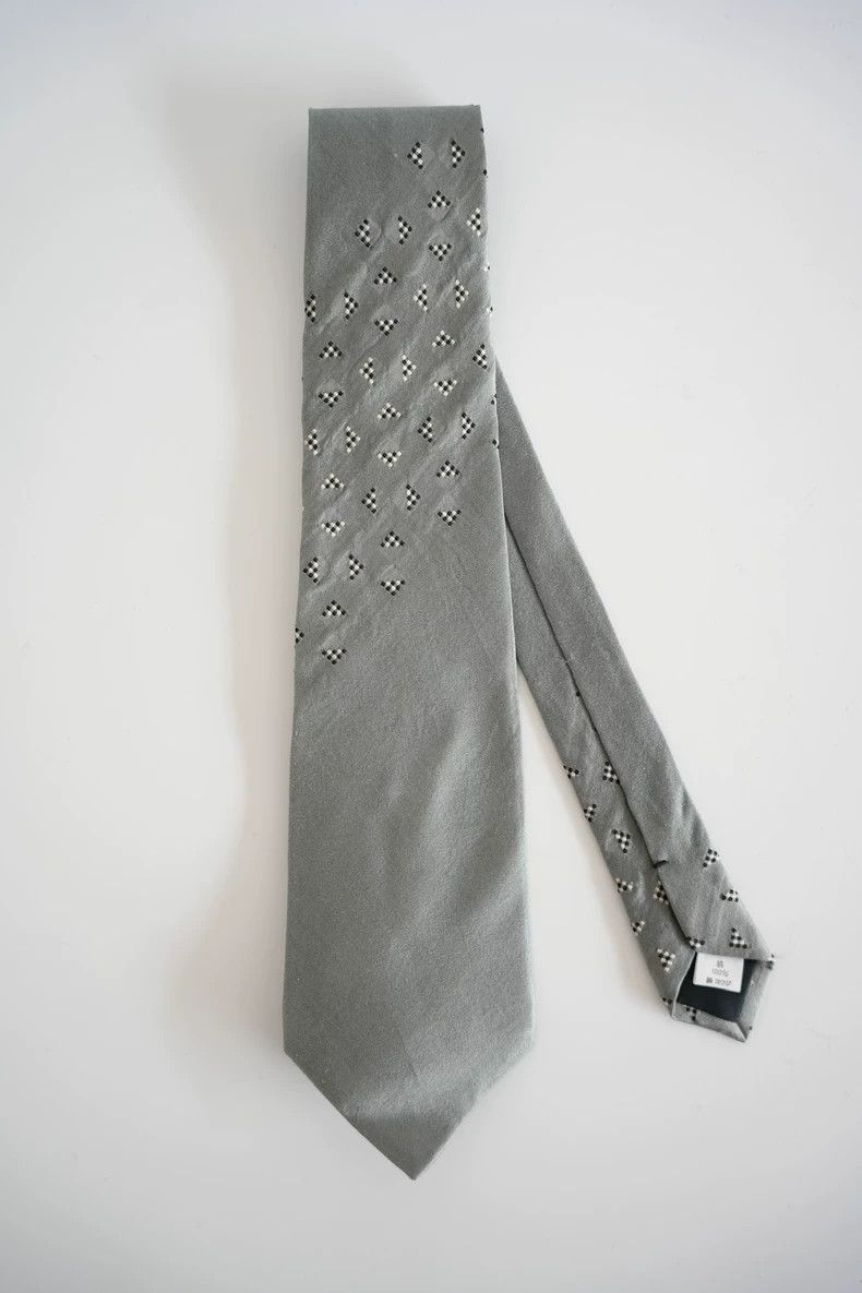 Yohji Yamamoto Yohji YamamotoGrey and white diamond check silk tie 2503-Ne Size ONE SIZE - 1 Thumbnail