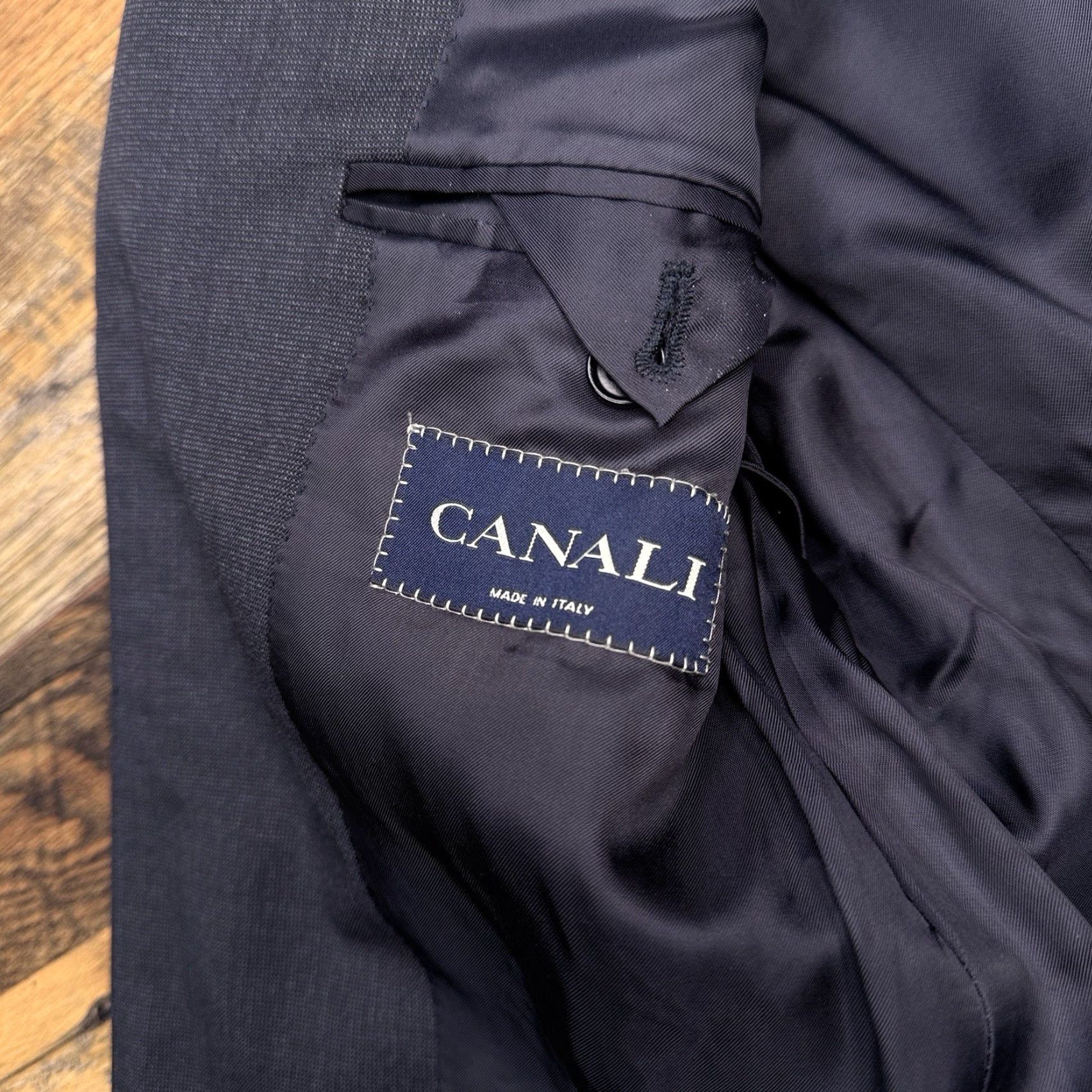 Canali Canali Suit Jacket 40R Gray Wool Blazer Italy Men Regular Double-Vented Notch Lapel Three-Button Solid Vintage No Size 40R - 4 Thumbnail