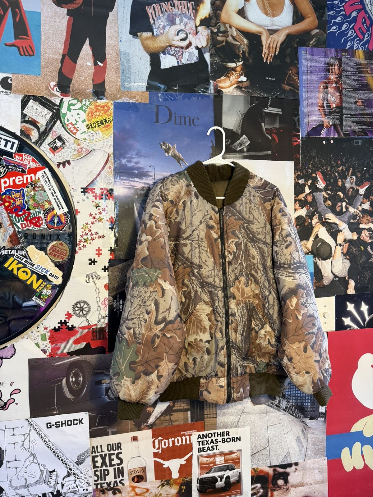 Vintage Advantage® Camo Quilted Bomber Jacket Insulated Zip-Up Size US L / EU 52-54 / 3 - 2 Thumbnail