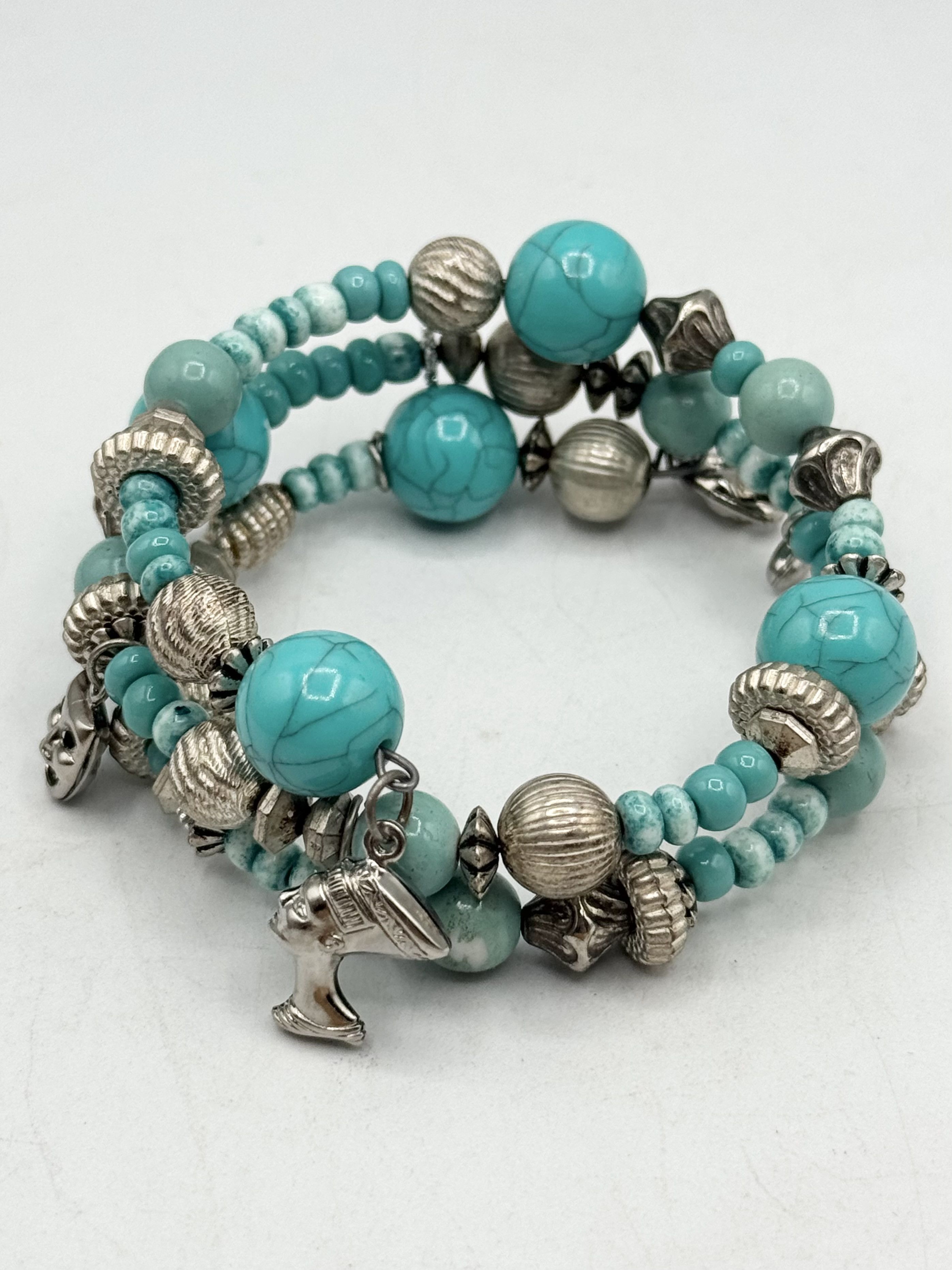 Other Vintage blue beaded charm wrap bracelet Size ONE SIZE - 2 Thumbnail