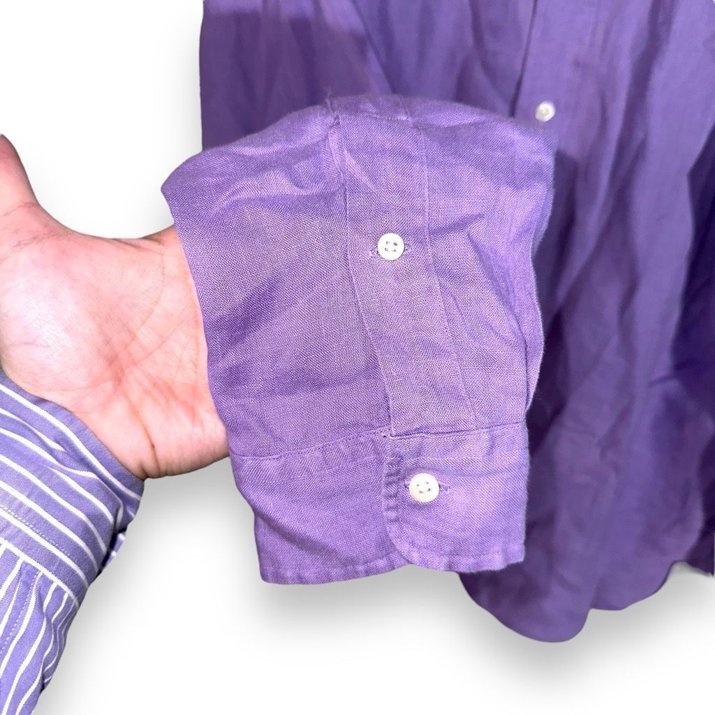 Polo Ralph Lauren Purple Polo Ralph Lauren 100% Linen Classic Fit Button Down Shirt L Size US L / EU 52-54 / 3 - 6 Thumbnail