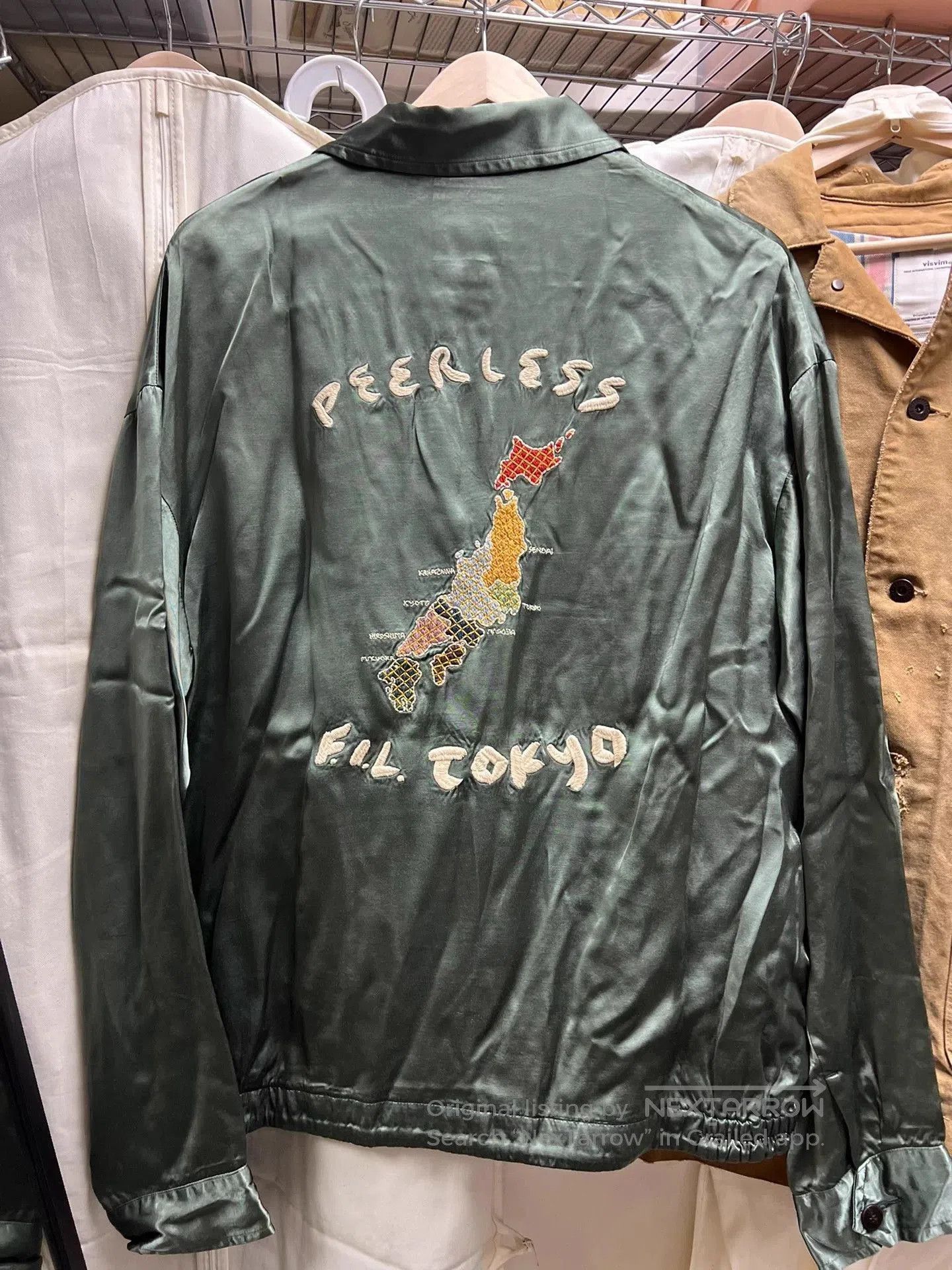 Visvim Green XL Jacket with Tiger Embroidery and Fortune Symbol. Size US XL / EU 56 / 4 - 5 Thumbnail