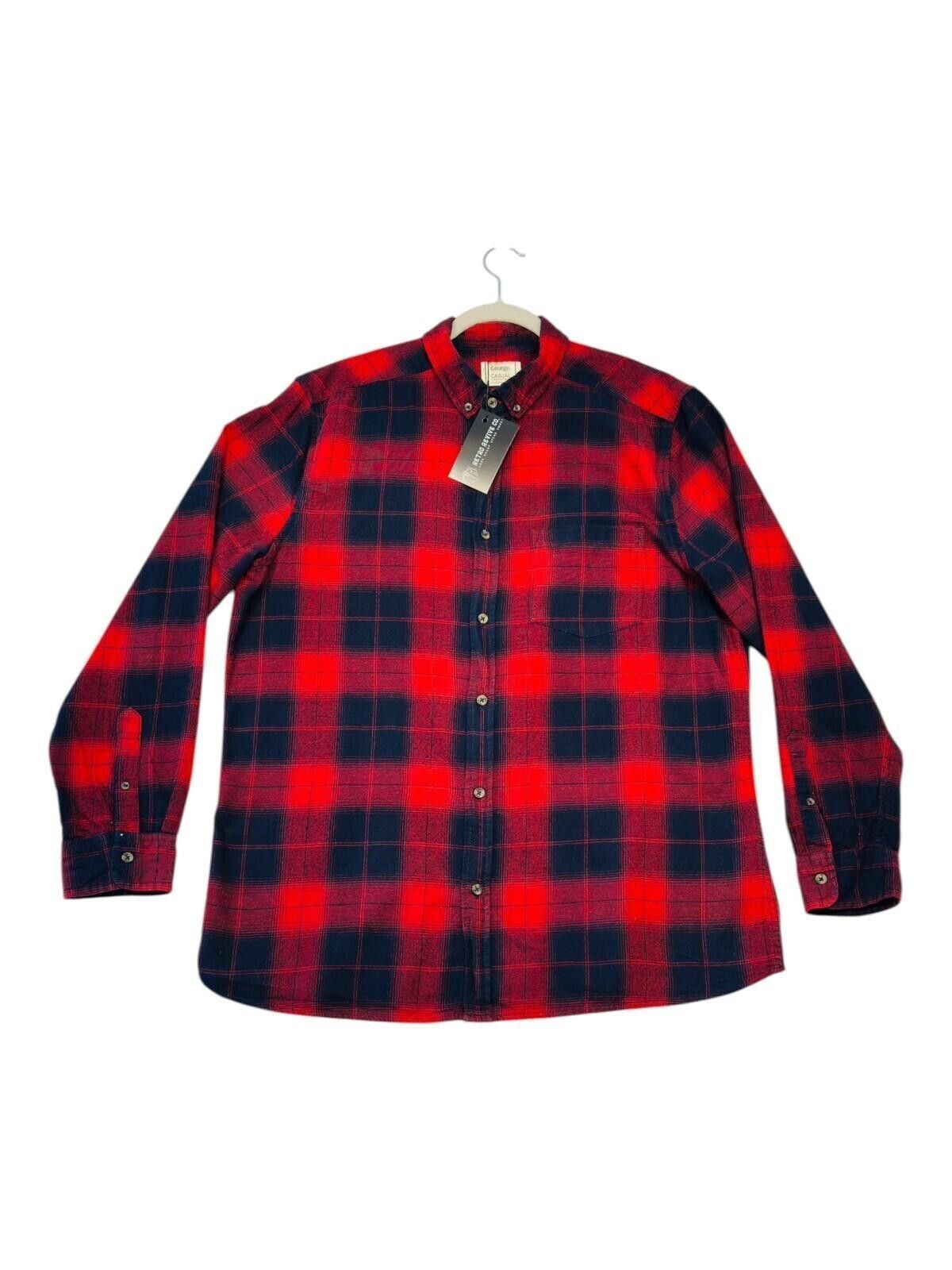George George Shirt Men's UK Size XL Red Stripe Long Sleeve Size US XL / EU 56 / 4 - 2 Thumbnail