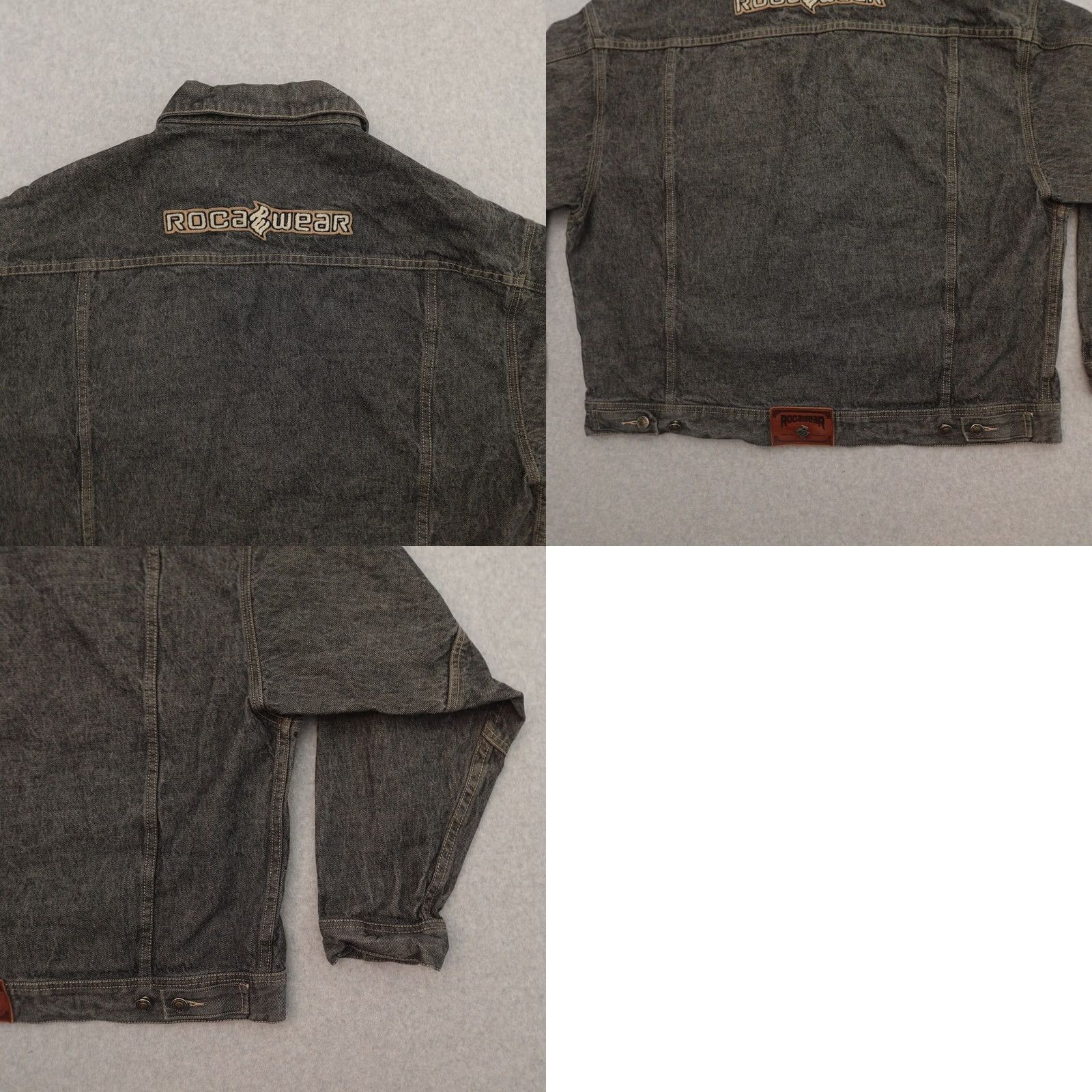 Rocawear VINTAGE Rocawear Denim Jacket Hip Hop 90s Y2K Full Zip Mens 2XL Gray Size US XXL / EU 58 / 5 - 10 Thumbnail
