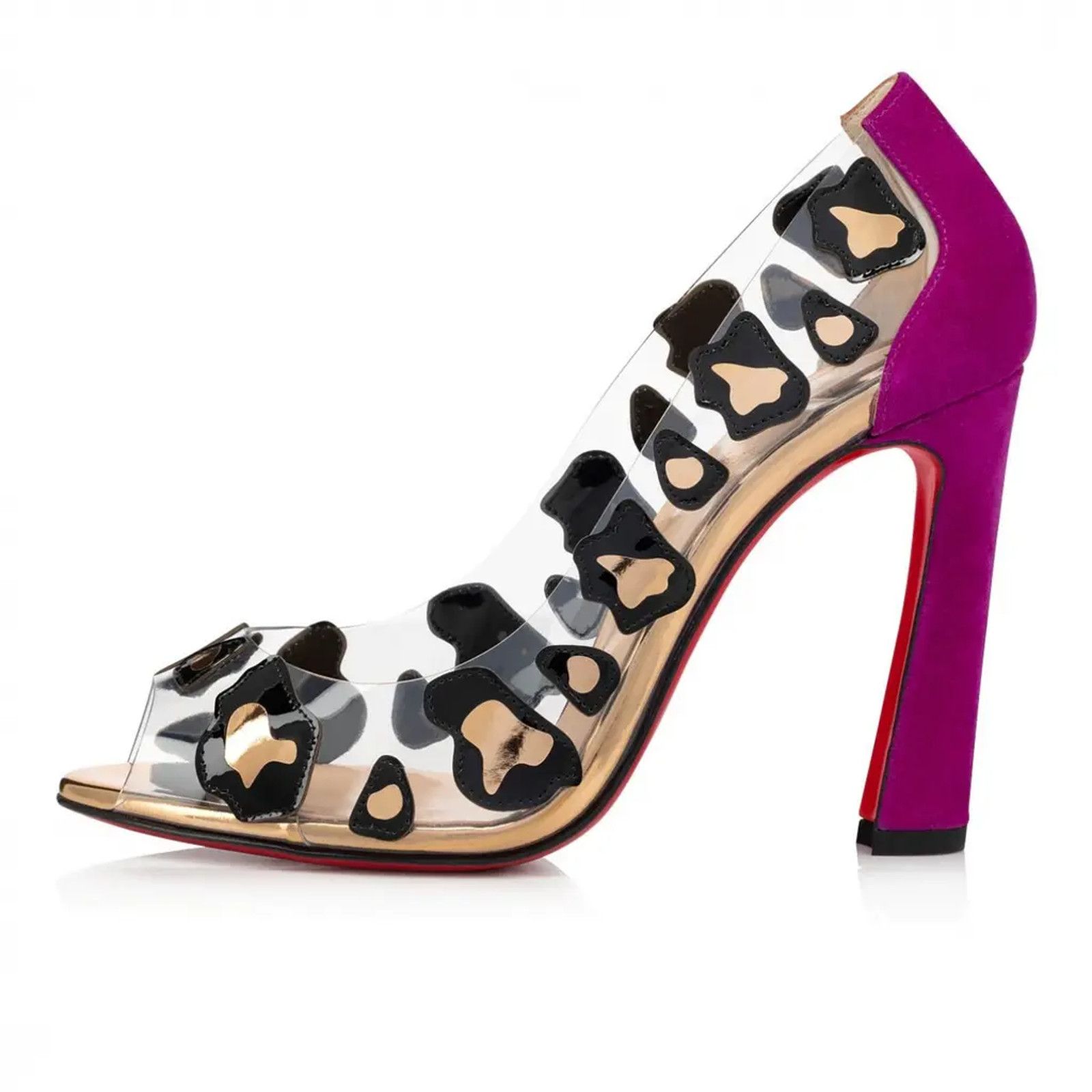 Christian Louboutin Christian Louboutin Parsefal 100 Black Gold PVC Patent Size US 7.5 / IT 37.5 - 3 Thumbnail