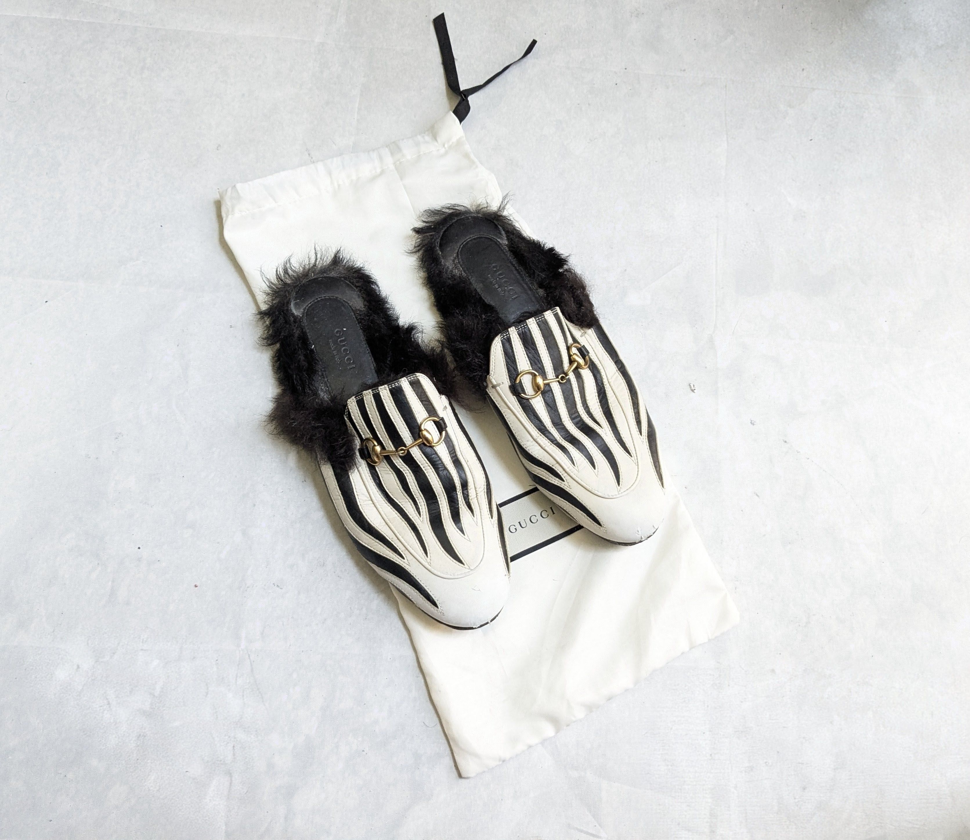 Gucci Gucci Horsebit Loafers White Black Leather 7 40 Princetown Size US 7 / EU 40 - 1 Thumbnail