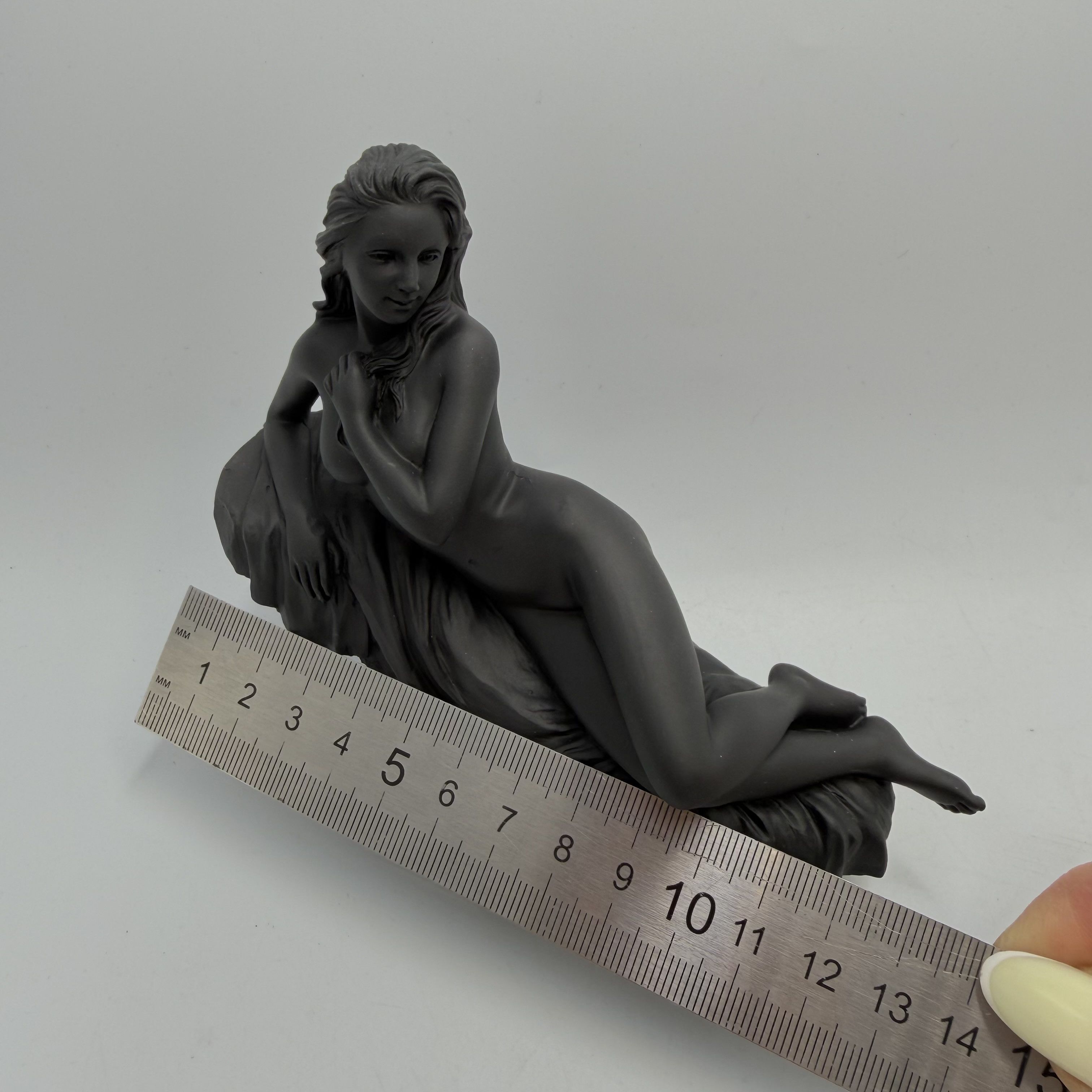 Other Vintage Black Polystone Reclining Lady Figurine Sculpture Size ONE SIZE - 3 Thumbnail