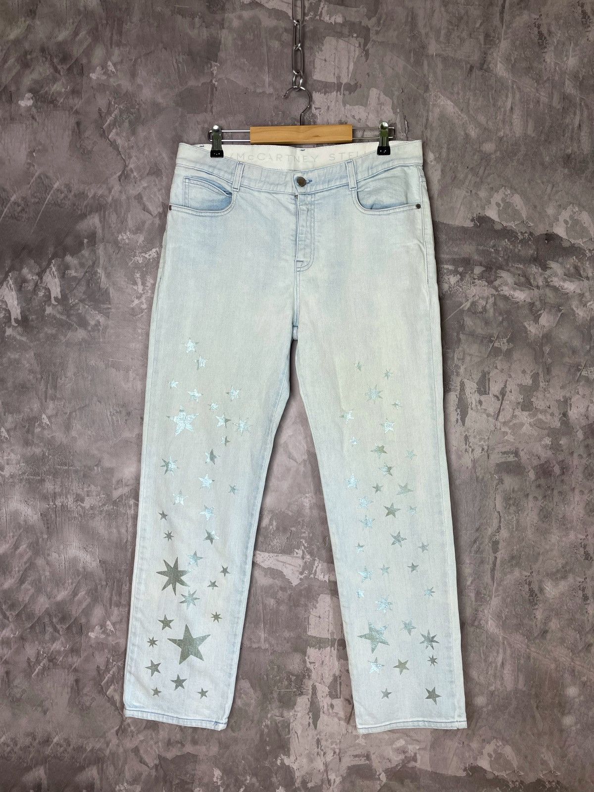 Stella McCartney × Vintage Stella McCartney Y2K Star Multilogo Denim Jeans Size 31" - 1 Thumbnail