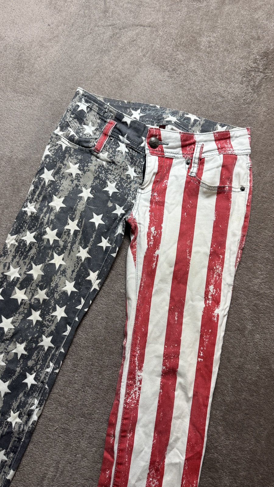 Hysteric Glamour American Flag Crazy Skinny Jeans Y2K lgb ralph lauren amiri Size US 26 / EU 42 - 2 Thumbnail