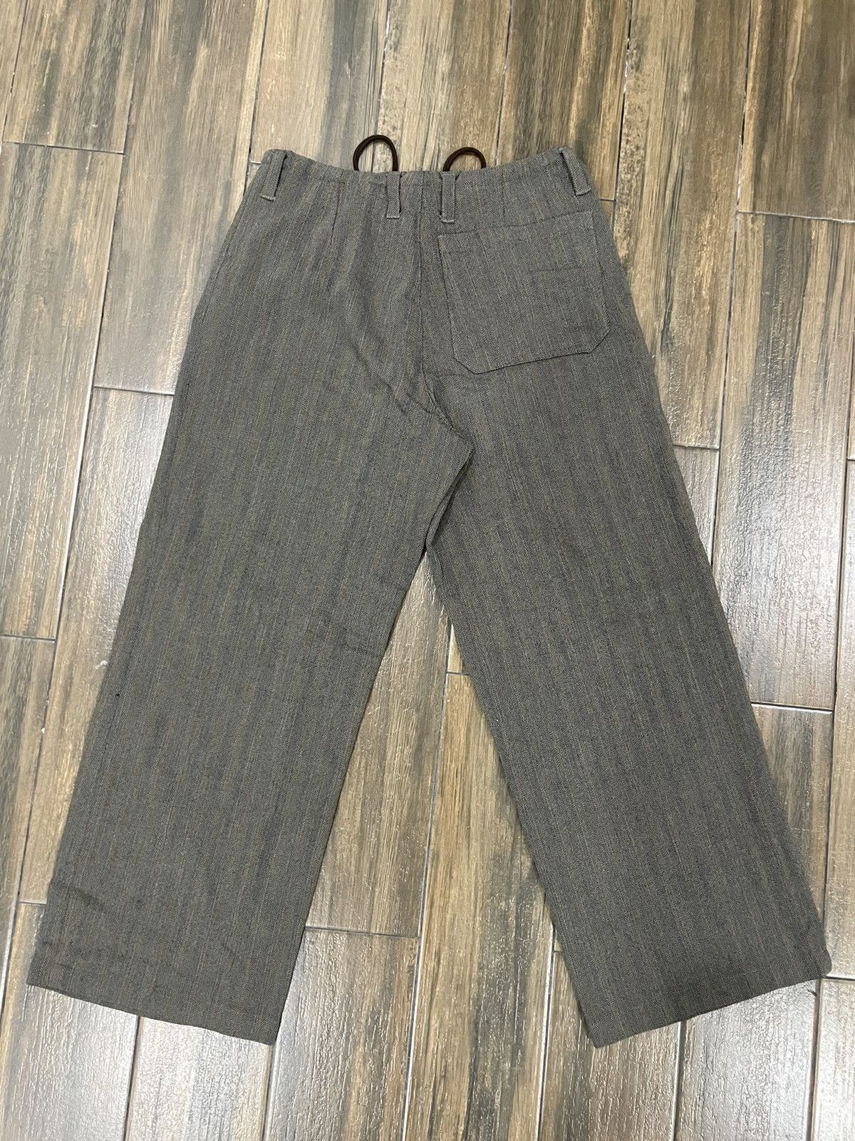 Dries Van Noten High Waist Grey Wool Herringbone Wide Cargo Pants Trousers Size US 31 - 3 Thumbnail