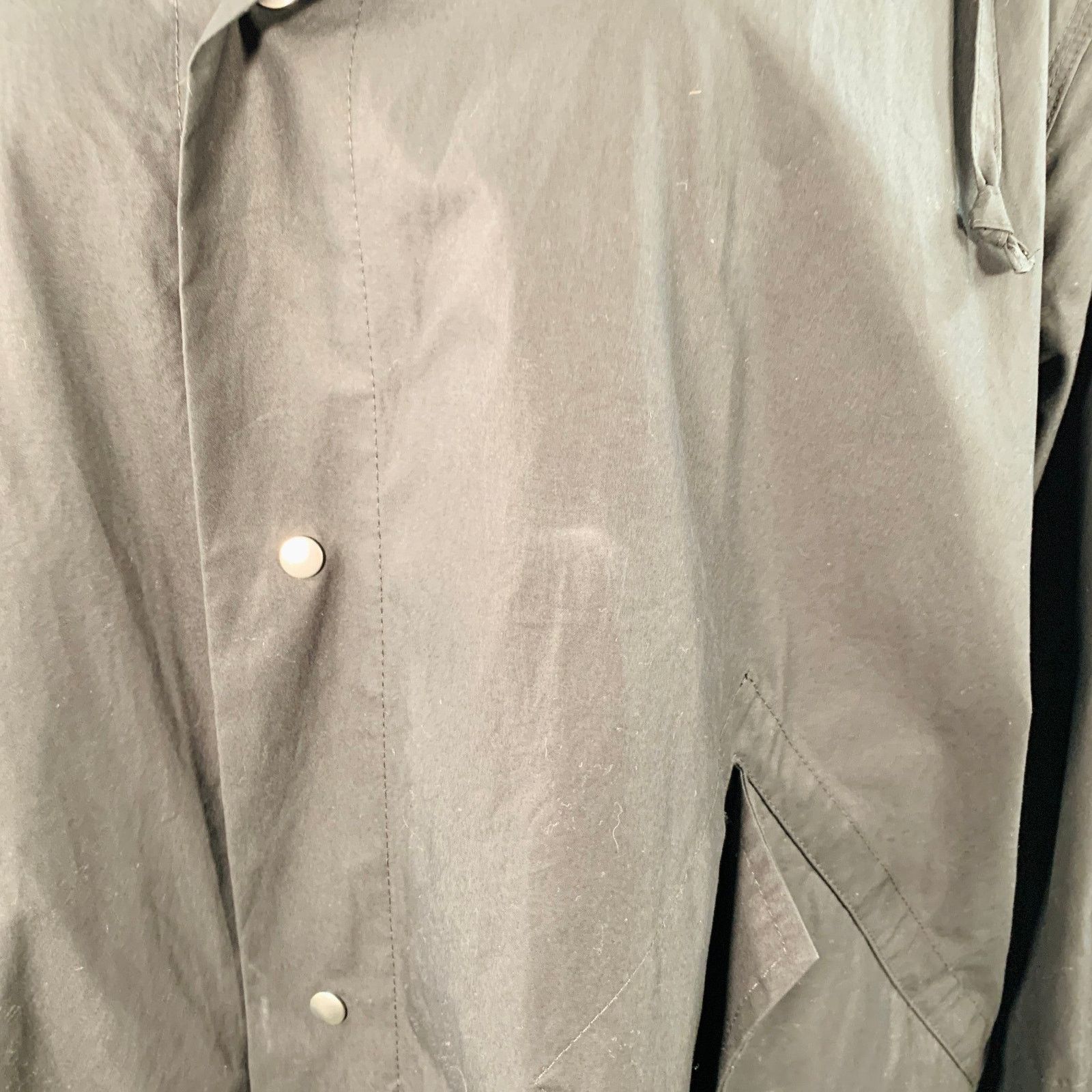 Jil Sander JIL SANDER Size L Black White Cotton Logo Hooded Coat Size L / US 10 / IT 46 - 4 Thumbnail