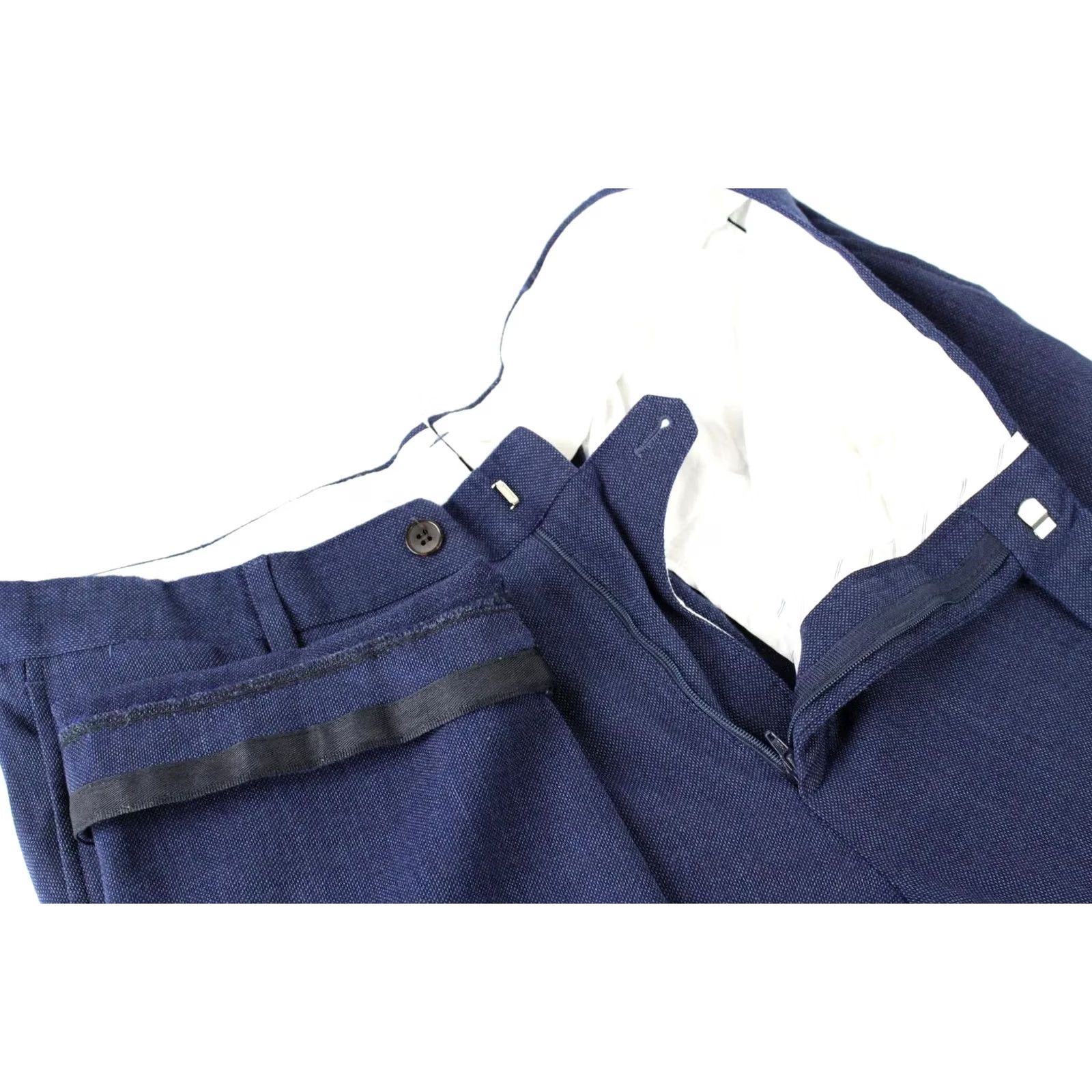 Suitsupply Suitsupply Brescia Trousers Men's UK 42L Wool Zip Fly Classic Blue Tapered Front Flat Front Size Big & Tall Wool Size US 42 / EU 58 - 4 Thumbnail