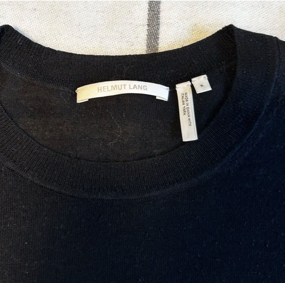 Helmut Lang Helmut Lang Silk/Wool Fine Knit Sweater Logo Black Size S Size US S / EU 44-46 / 1 - 4 Thumbnail