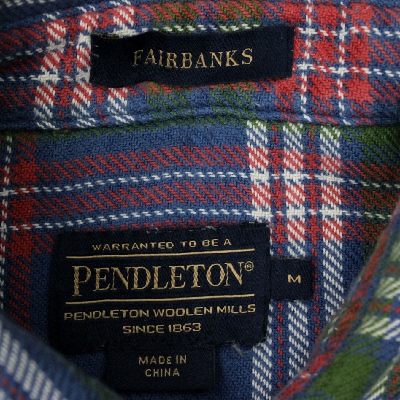 Pendleton Pendleton Fairbanks Shirt Mens Medium Blue/Green Plaid L/S Cotton Flannel Button-Up Baseball Collar Pocketed Casual Workwear Vintage: No Size US M / EU 48-50 / 2 - 7 Thumbnail