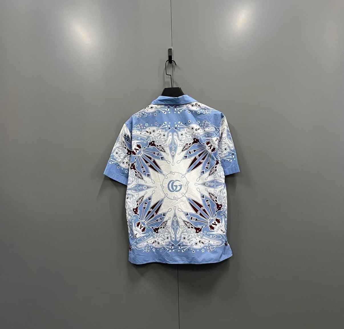Gucci Blue Patterned Short Sleeve Shirt Size US S / EU 44-46 / 1 - 2 Thumbnail